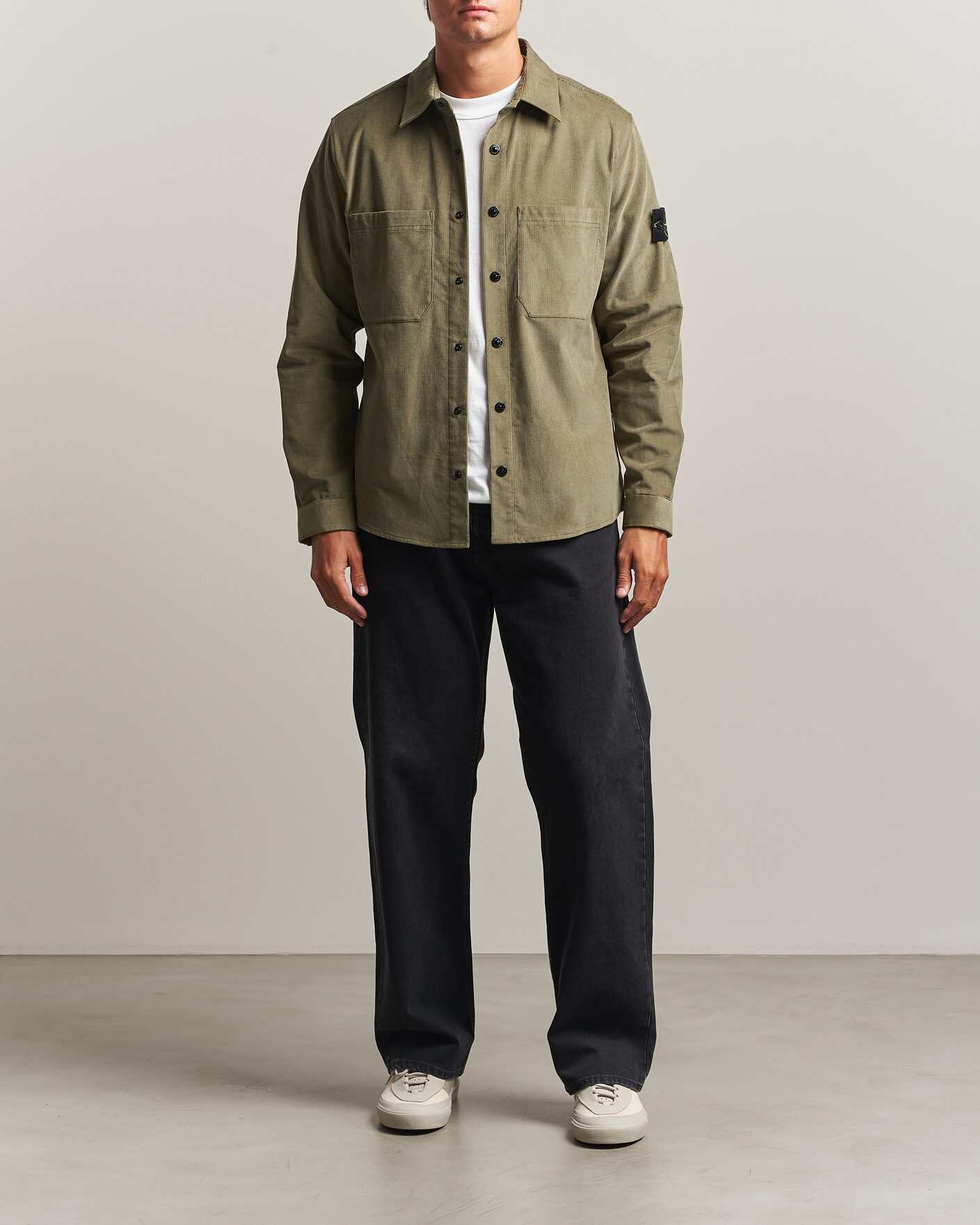 Mies | Kauluspaidat | Stone Island | Micro Cord Overshirt Miltary Green