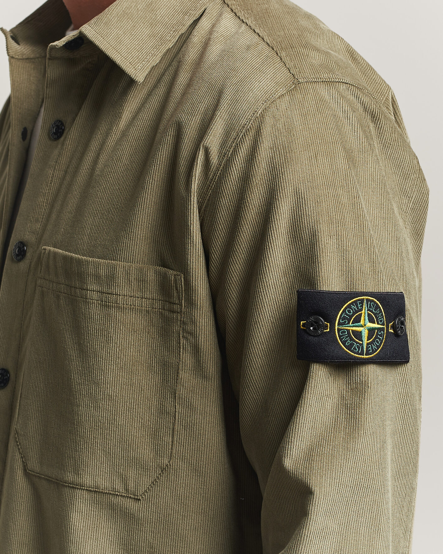 Mies | Kauluspaidat | Stone Island | Micro Cord Overshirt Miltary Green