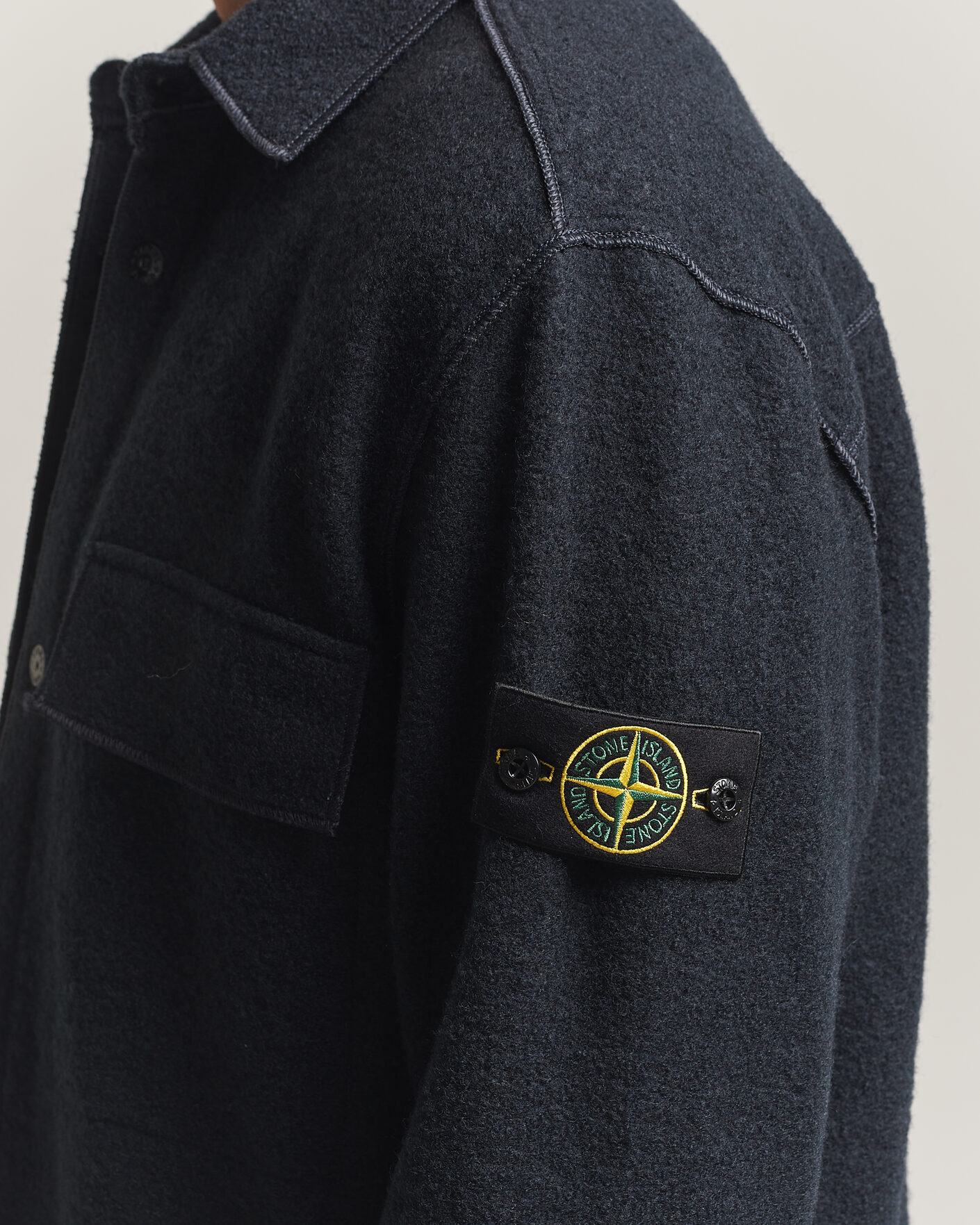 Mies | Kauluspaidat | Stone Island | Micro Bouclé Overshirt Navy Blue
