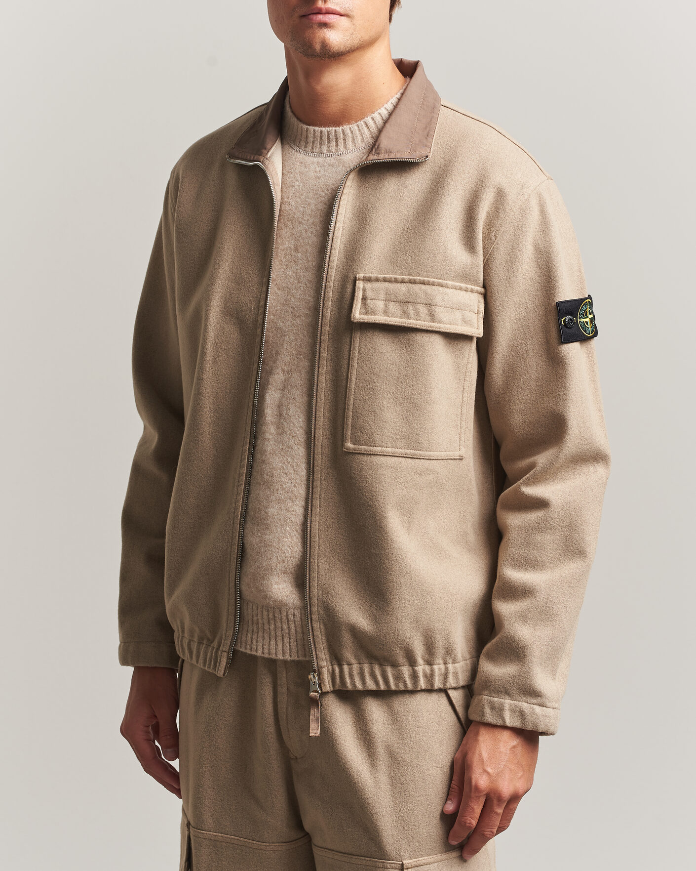 Mies | Takit | Stone Island | Wool/Nylon Flannel Jacket Biscuit
