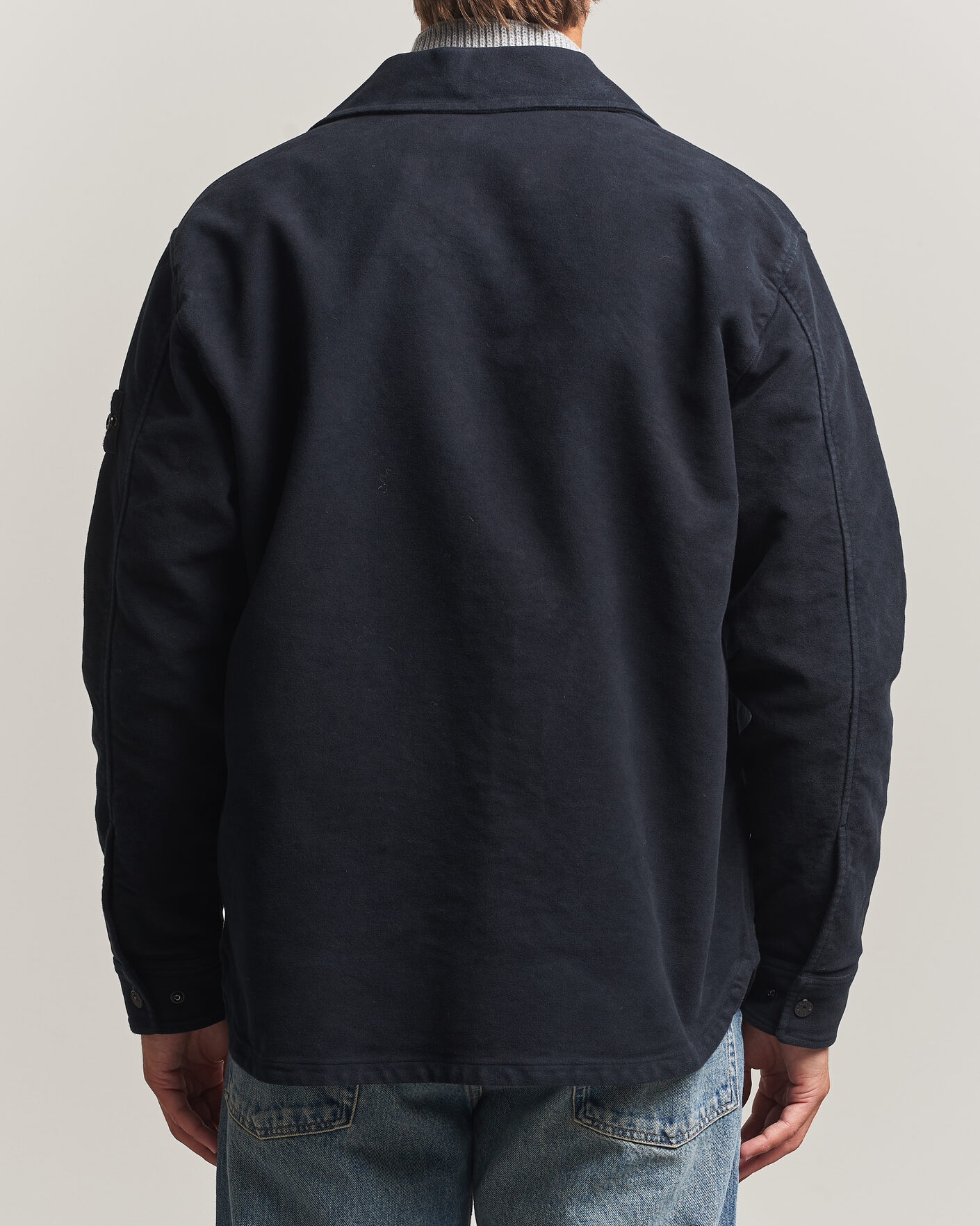 Mies | Kauluspaidat | Stone Island | Cotton Moleskin Overshirt Navy Blue