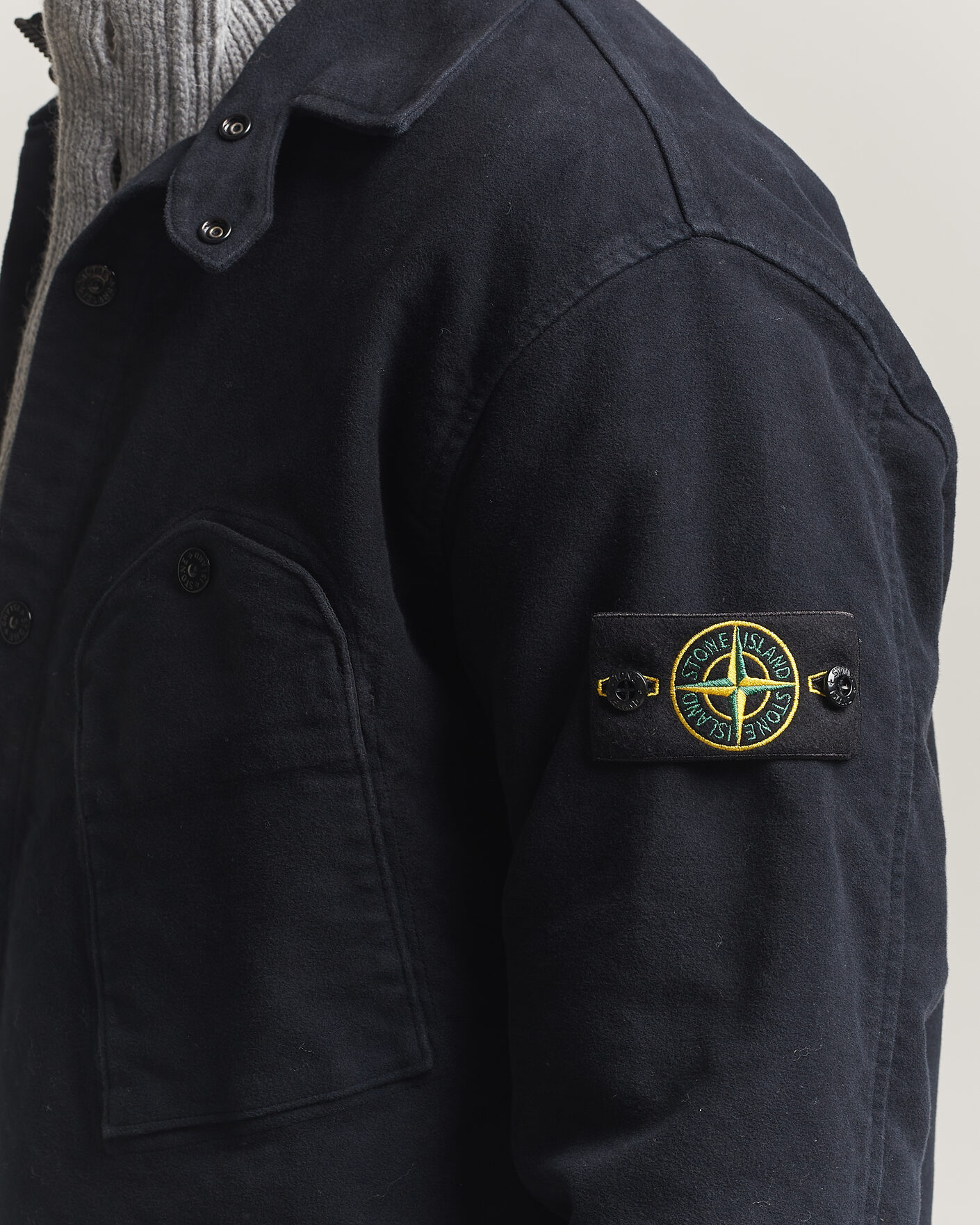Mies | Kauluspaidat | Stone Island | Cotton Moleskin Overshirt Navy Blue