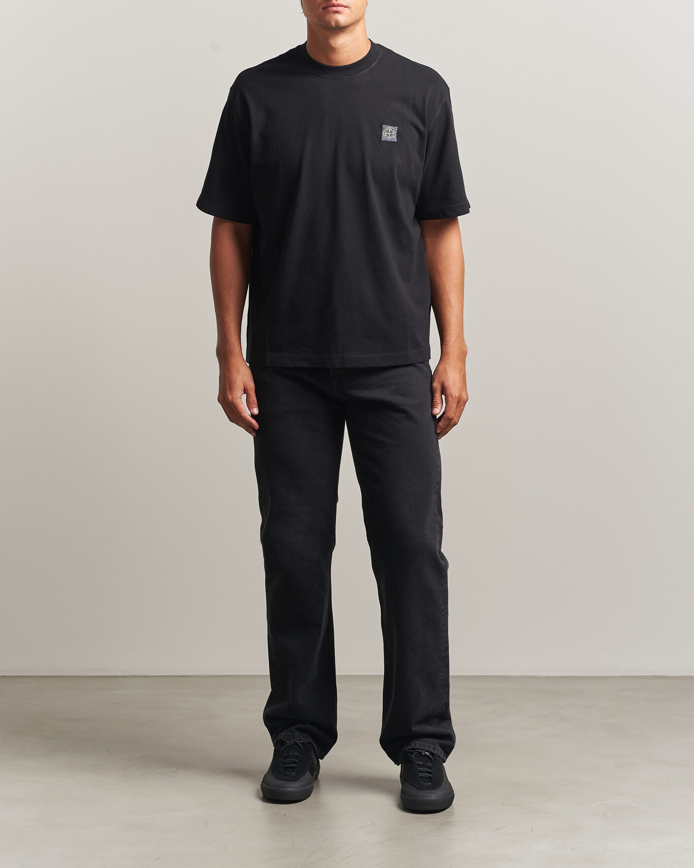 Mies | T-paidat | Stone Island | Combed Organic Cotton T-Shirt Black