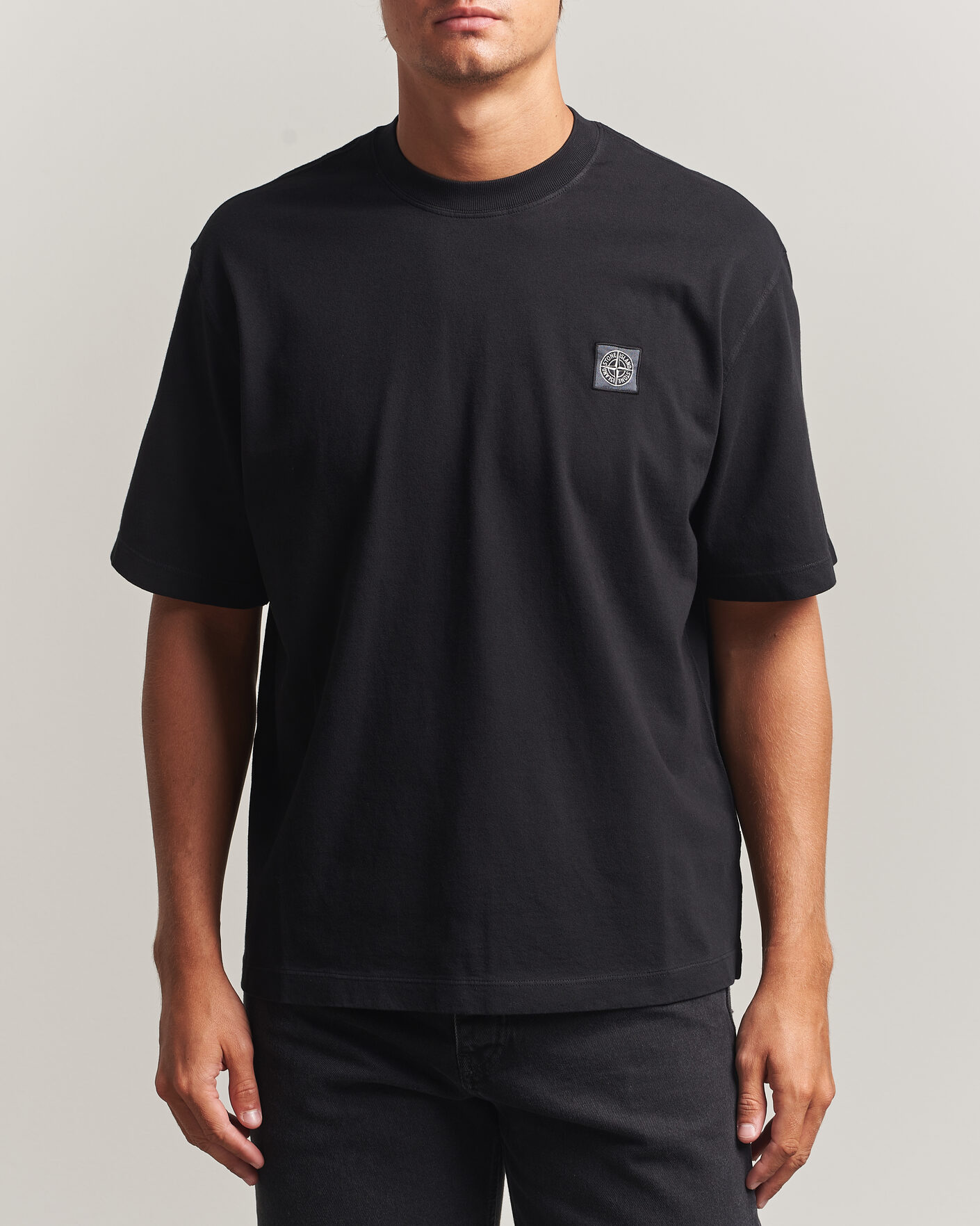 Mies | T-paidat | Stone Island | Combed Organic Cotton T-Shirt Black