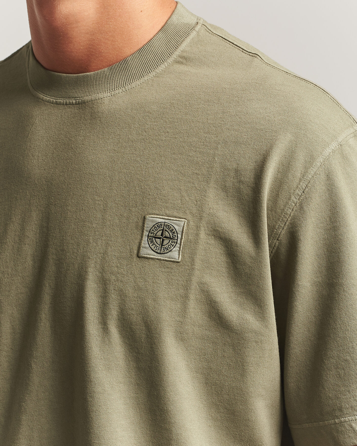 Mies | T-paidat | Stone Island | Combed Organic Cotton T-Shirt Miltary Green