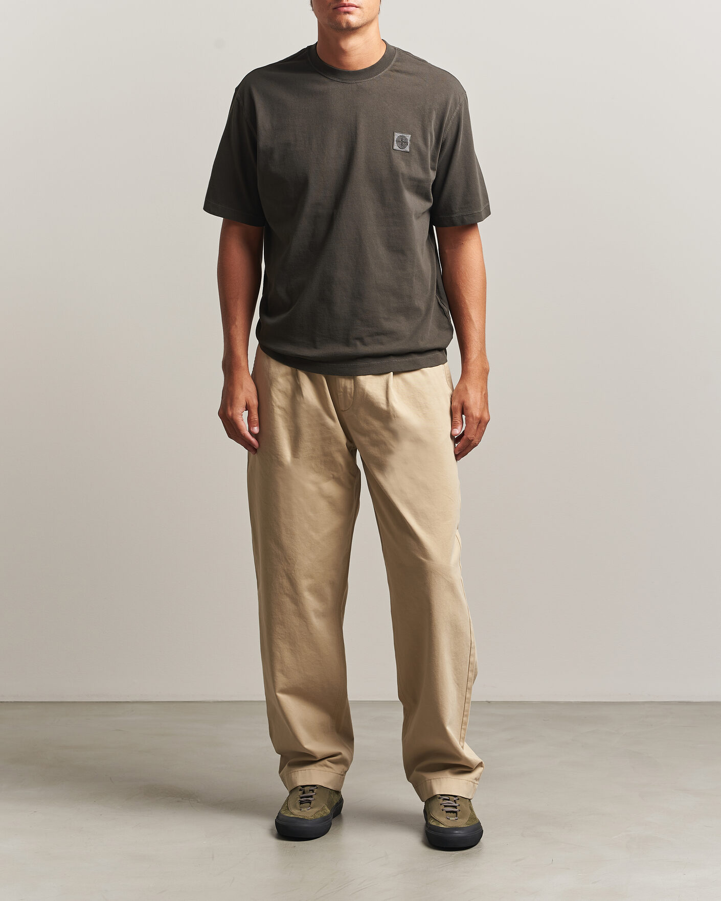 Mies | T-paidat | Stone Island | Combed Organic Cotton T-Shirt Coal Grey