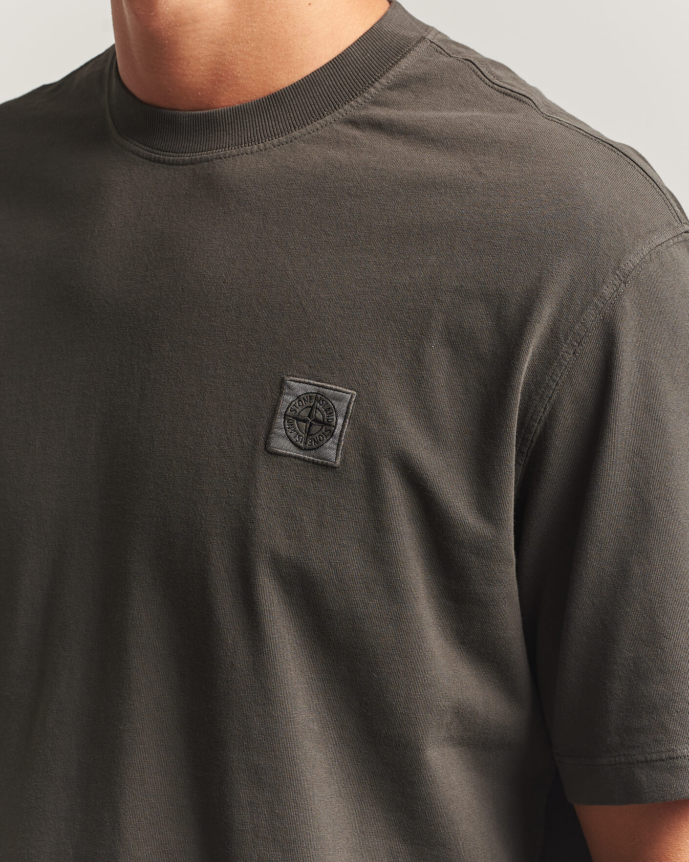 Mies | T-paidat | Stone Island | Combed Organic Cotton T-Shirt Coal Grey