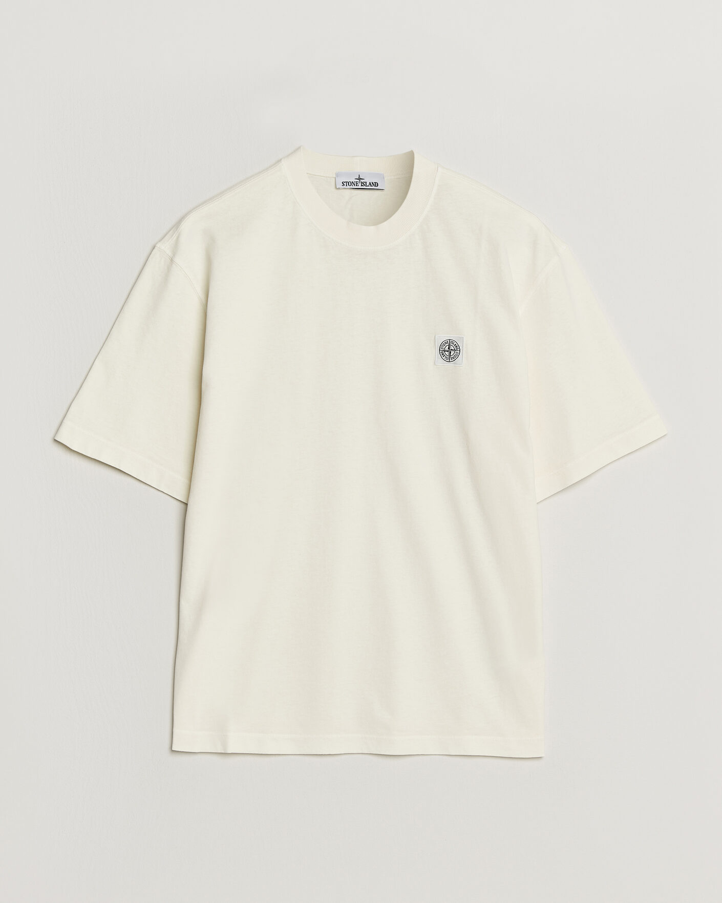 Mies | T-paidat | Stone Island | Combed Organic Cotton T-Shirt Ivory