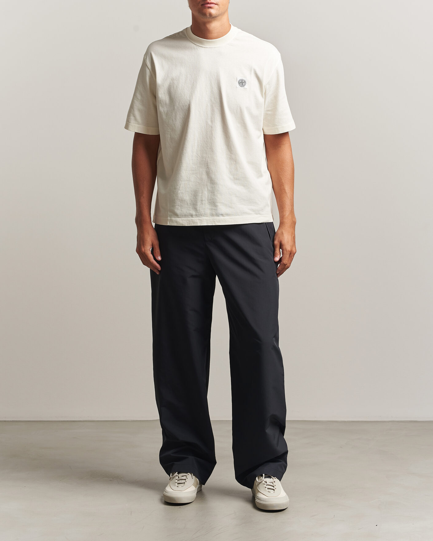 Mies | T-paidat | Stone Island | Combed Organic Cotton T-Shirt Ivory