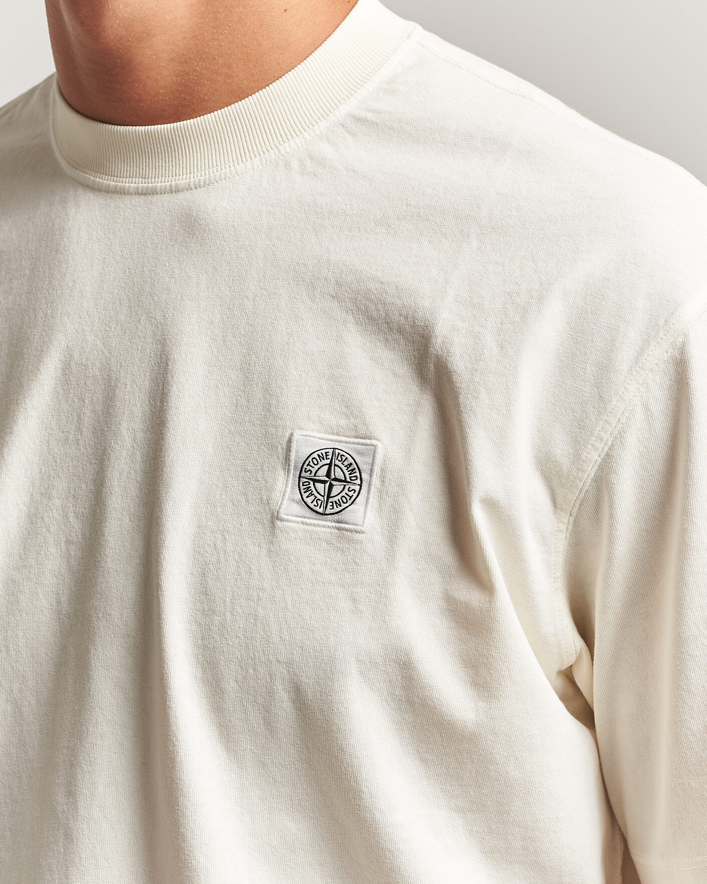 Mies | T-paidat | Stone Island | Combed Organic Cotton T-Shirt Ivory