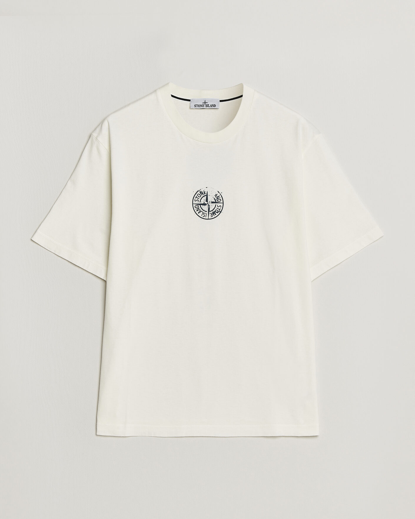 Mies | T-paidat | Stone Island | Vertical Placement Print Cotton T-Shirt Ivory