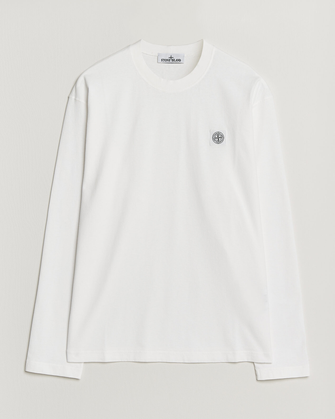 Mies | T-paidat | Stone Island | Organic Cotton Jersey Long Sleeve T-Shirt White