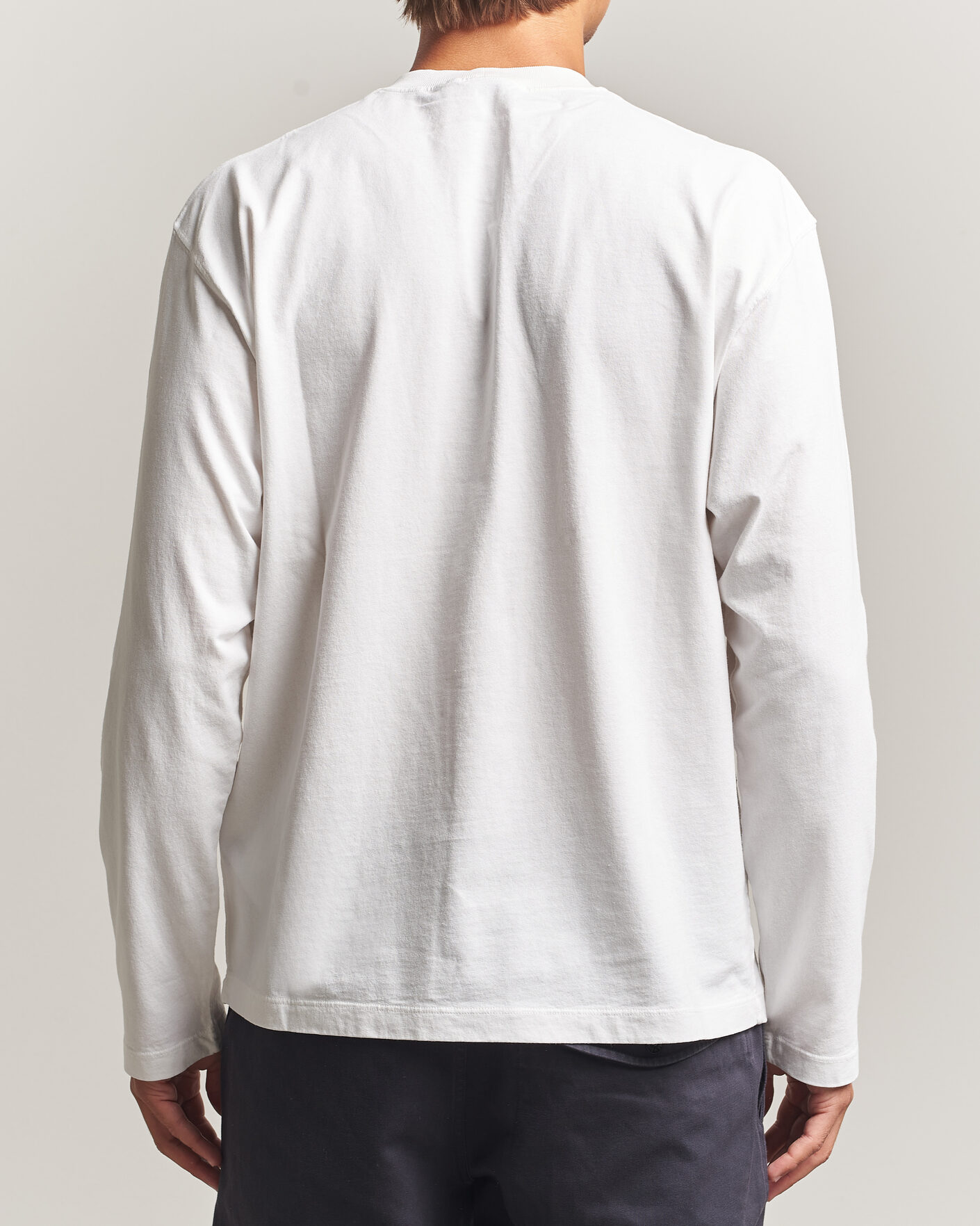 Mies | T-paidat | Stone Island | Organic Cotton Jersey Long Sleeve T-Shirt White
