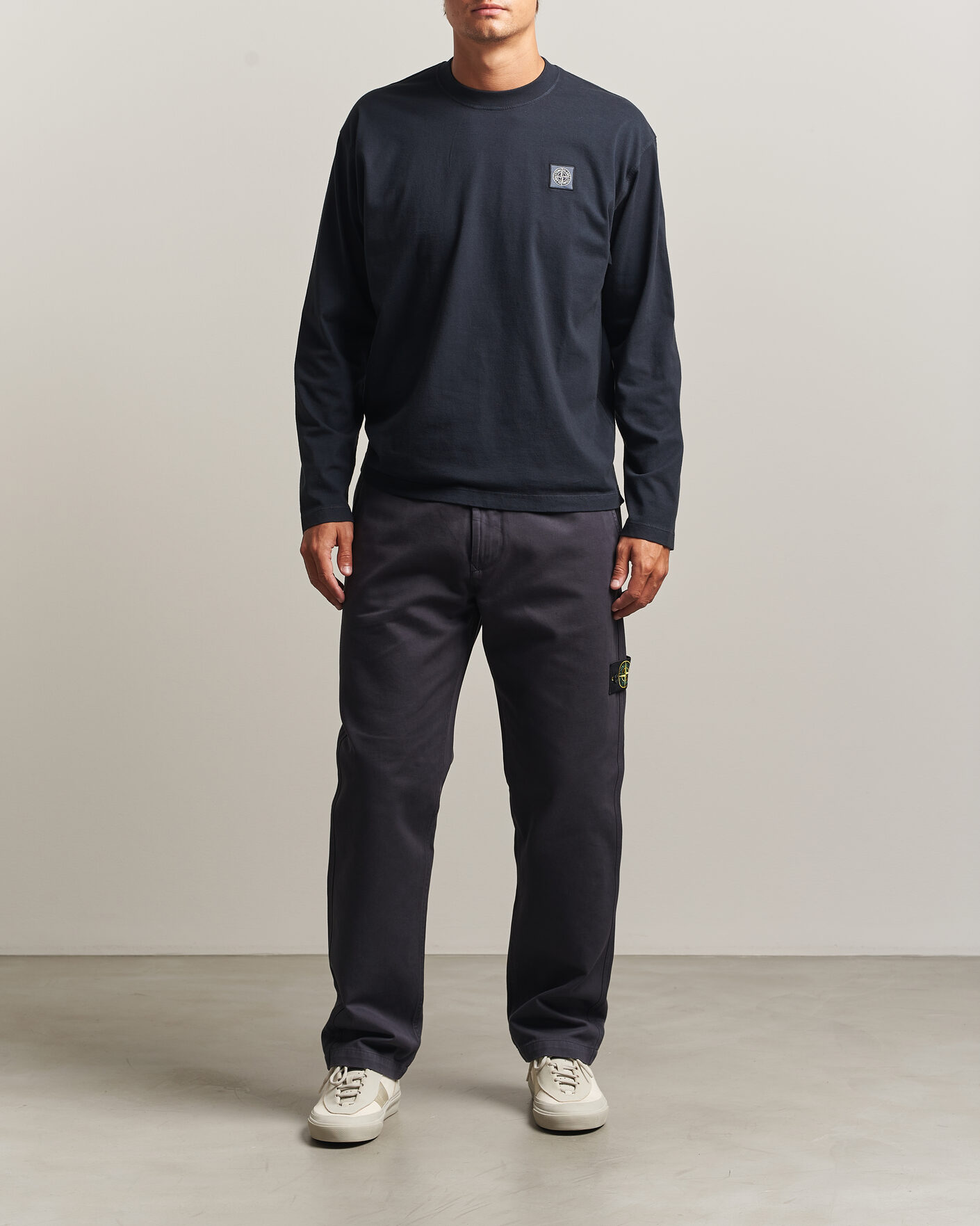 Mies | T-paidat | Stone Island | Organic Cotton Jersey Long Sleeve T-Shirt Navy Blue