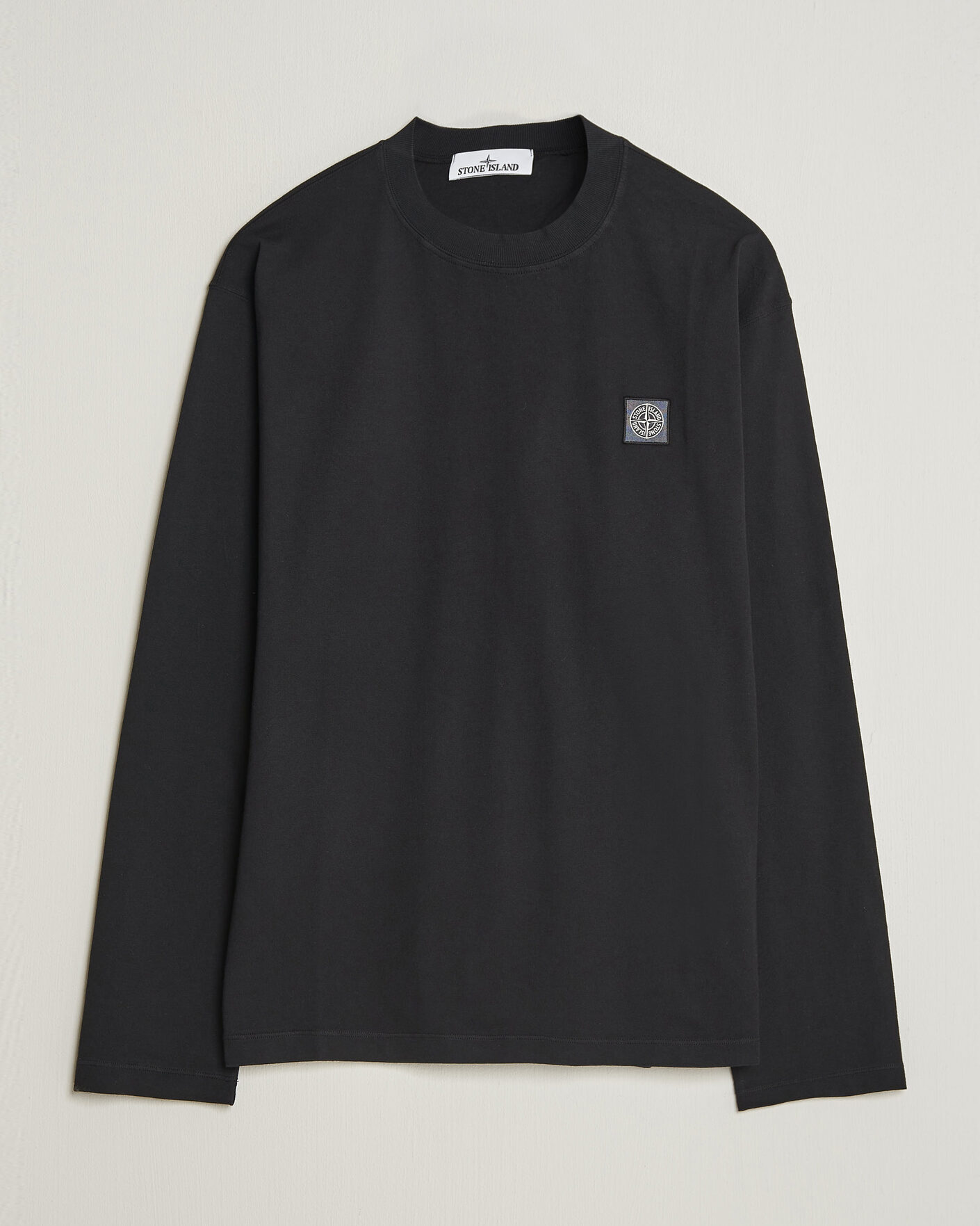 Mies | T-paidat | Stone Island | Organic Cotton Jersey Long Sleeve T-Shirt Black