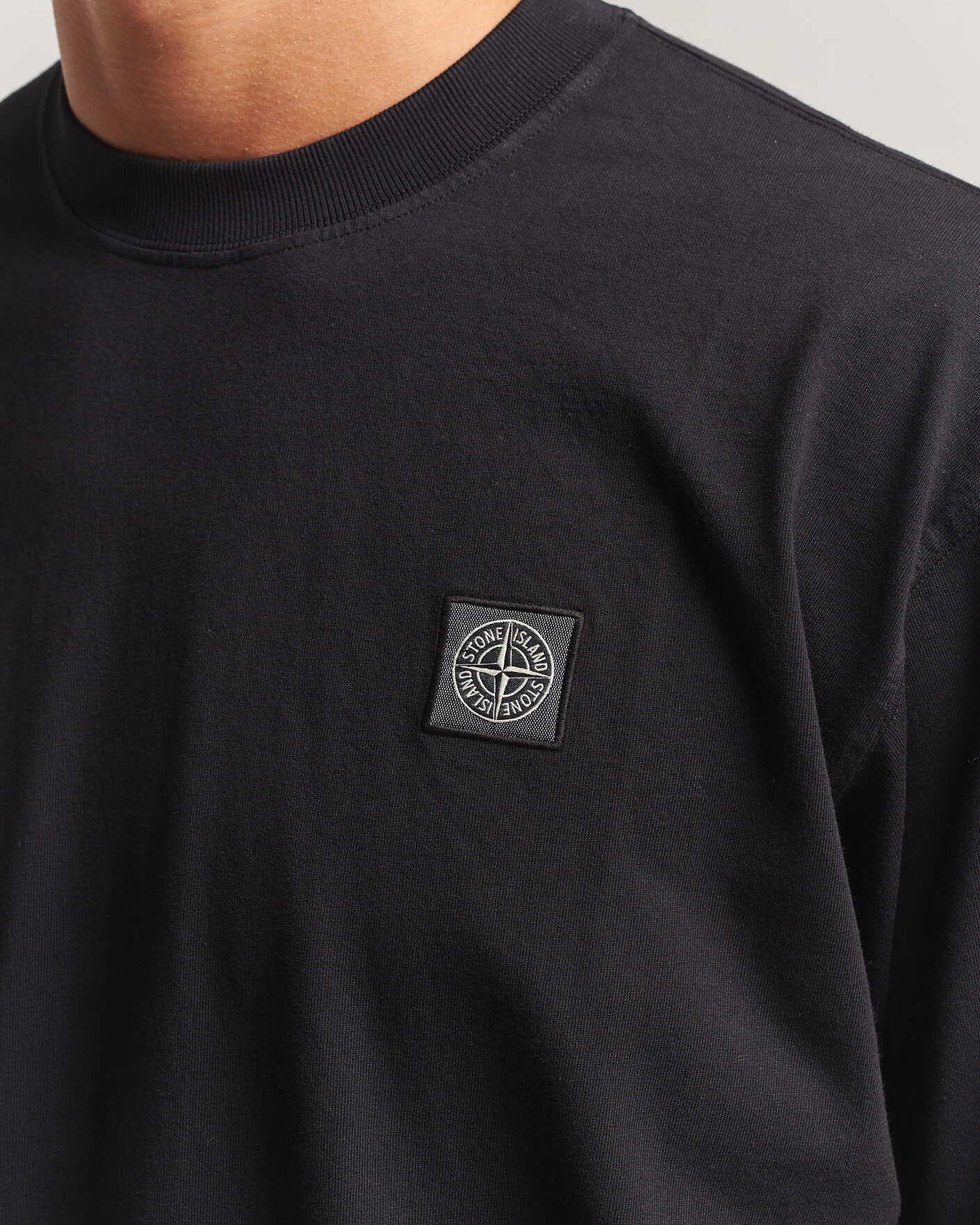 Mies | T-paidat | Stone Island | Organic Cotton Jersey Long Sleeve T-Shirt Black