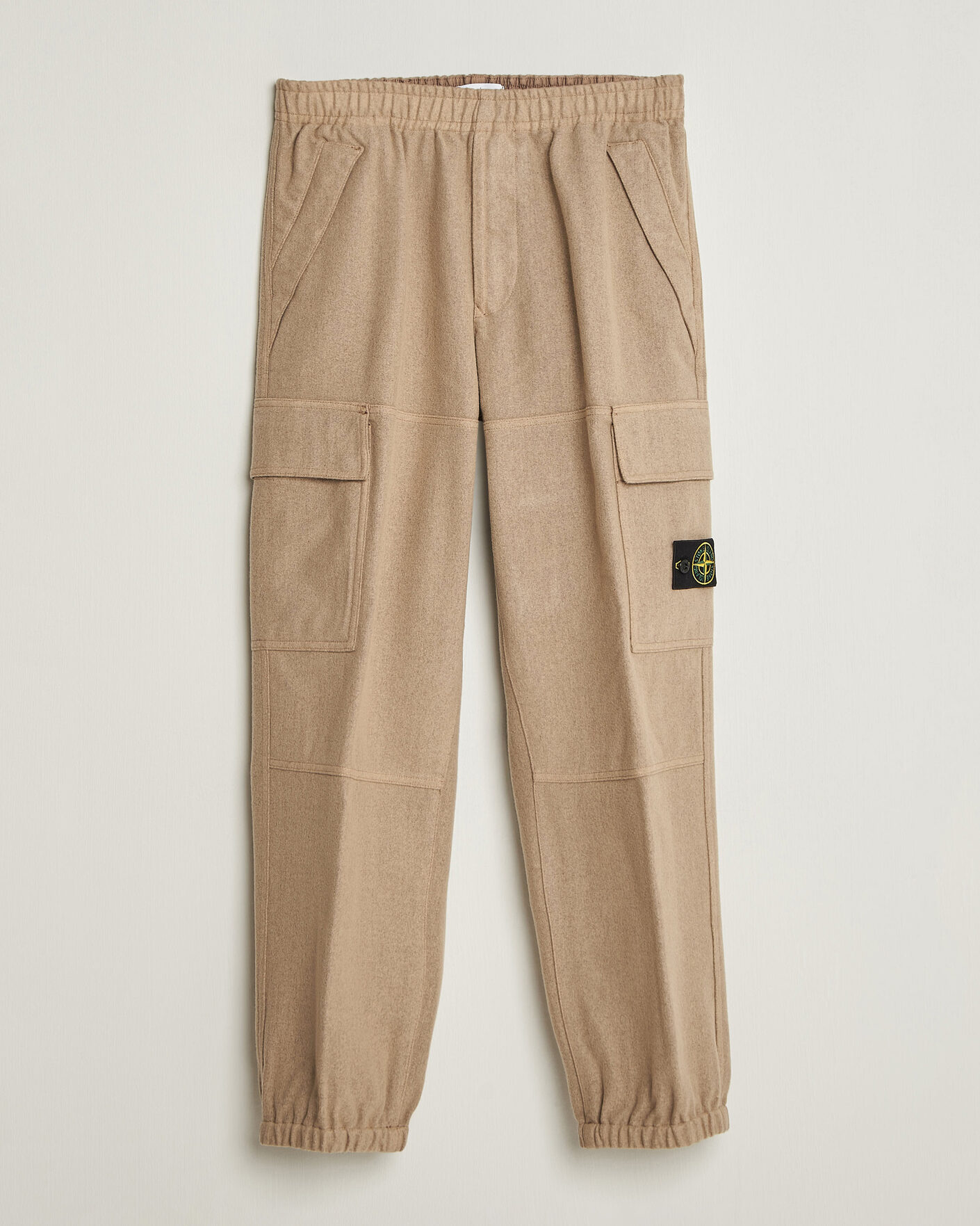 Mies | Housut | Stone Island | Wool/Nylon Flannel Cargo Trousers Biscuit