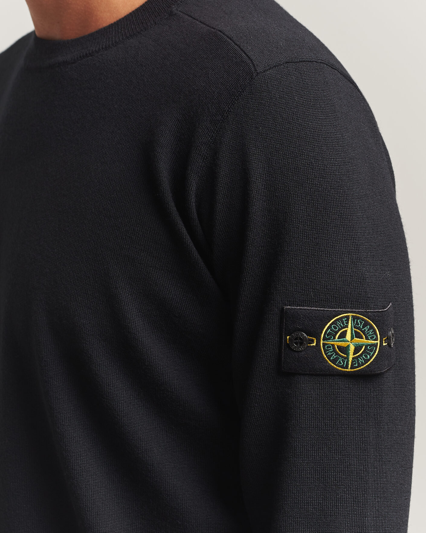 Mies | Puserot | Stone Island | Light Pure Wool Crew Neck Black