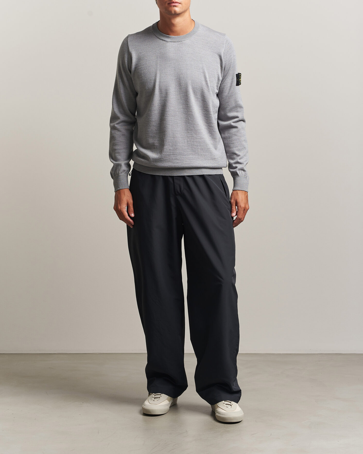 Mies | Puserot | Stone Island | Light Pure Wool Crew Neck Ash Grey Melange