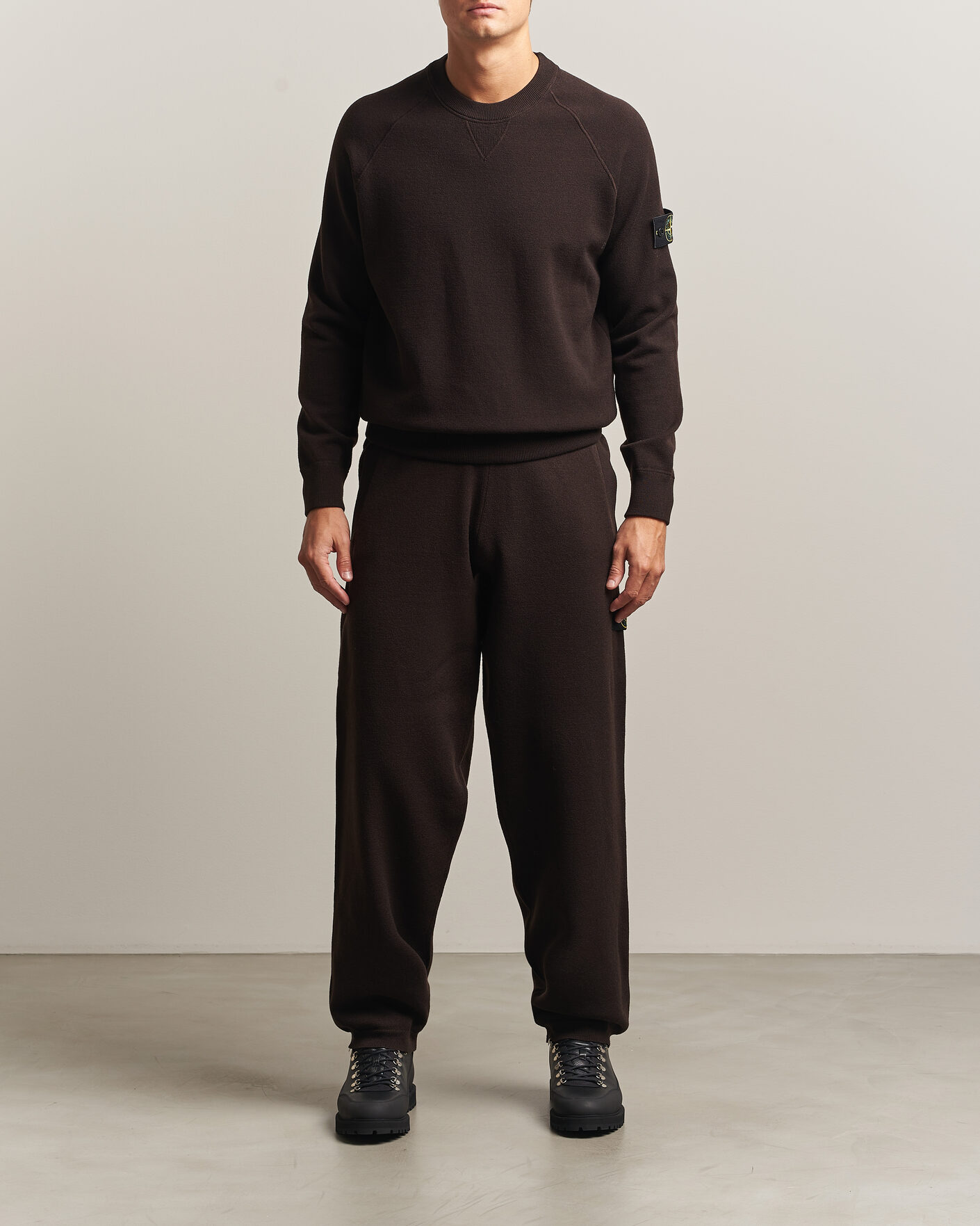 Mies | Housut | Stone Island | Plush Stitch Stretch Wool Pants Coal Grey