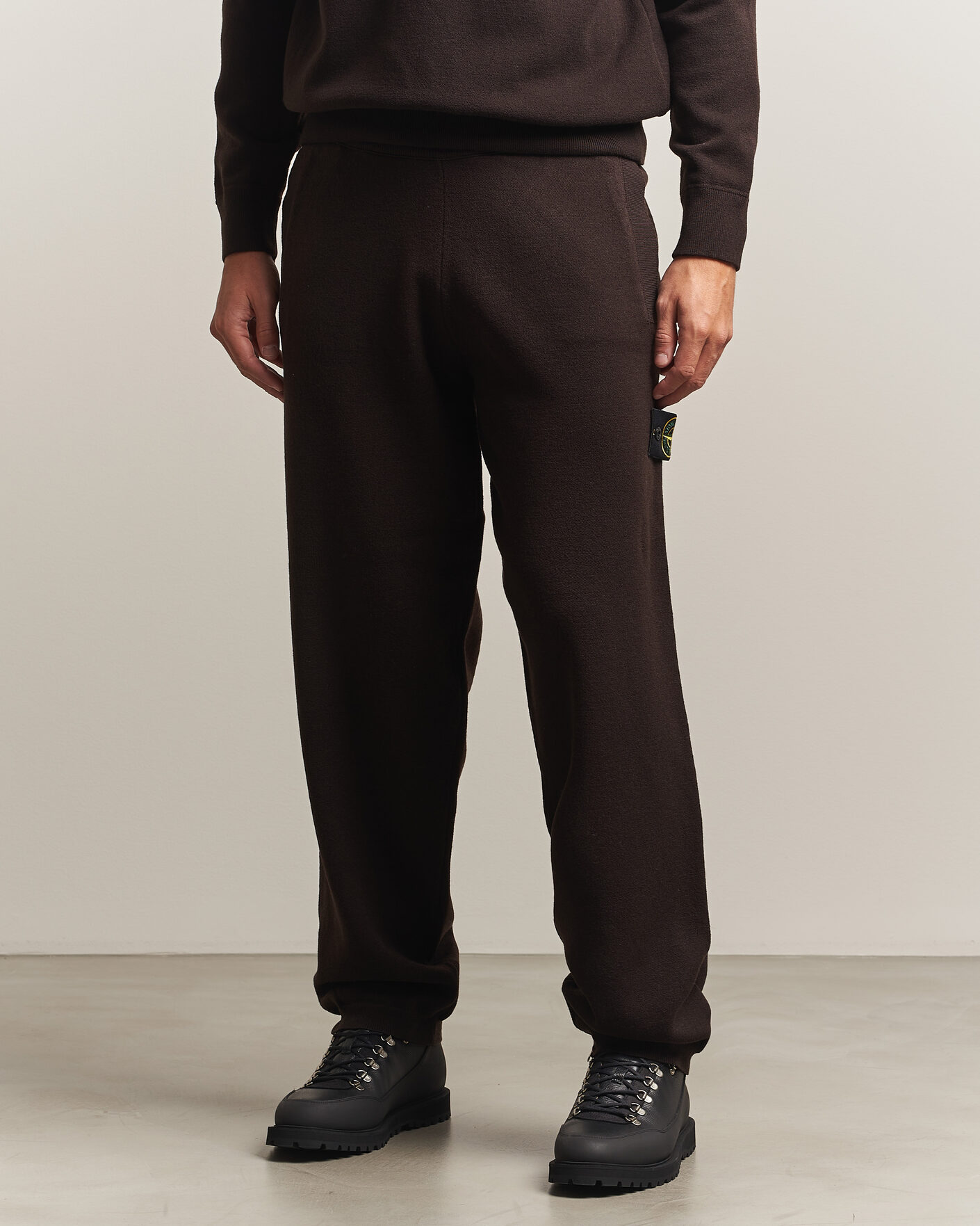 Mies | Housut | Stone Island | Plush Stitch Stretch Wool Pants Coal Grey