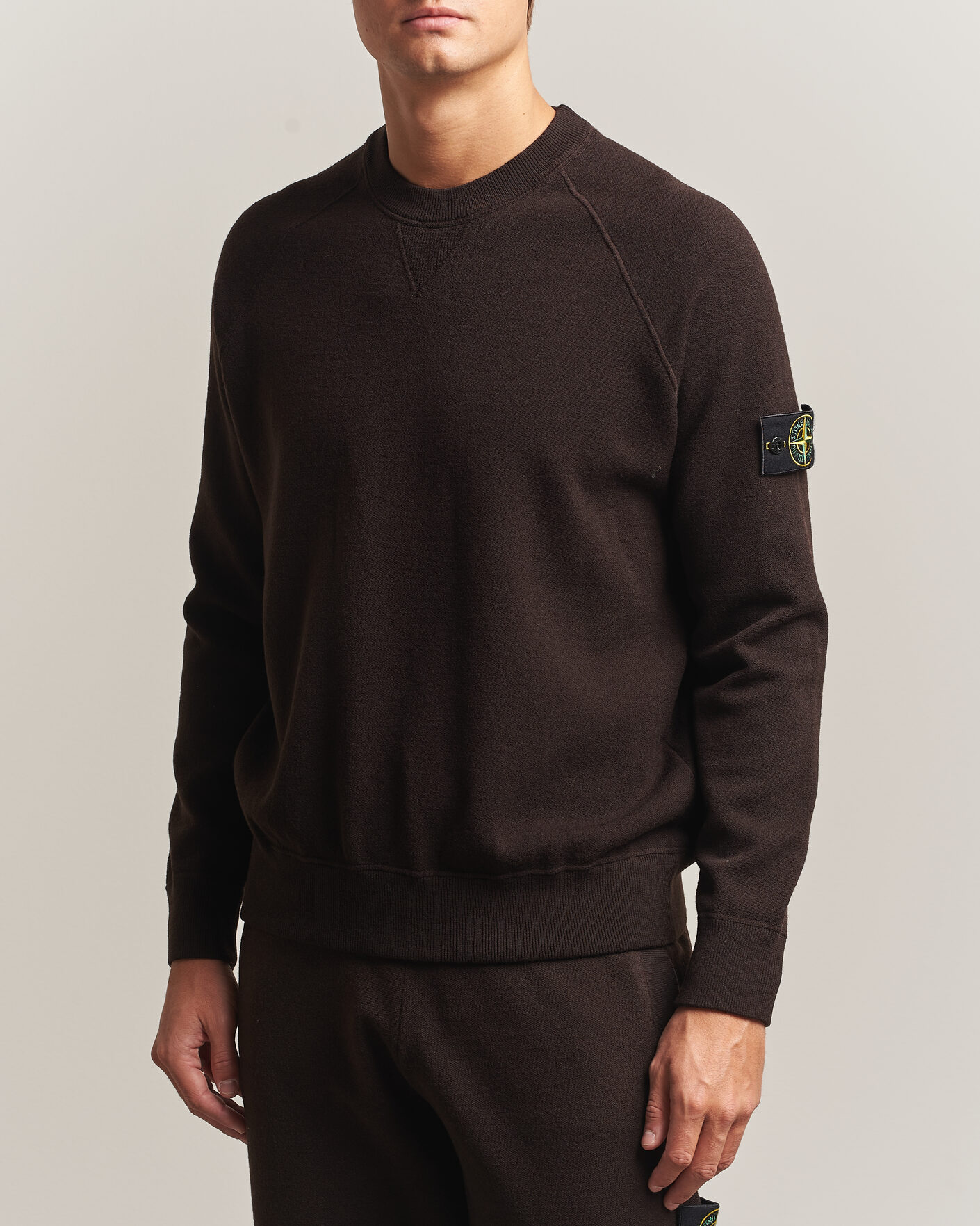 Mies | Puserot | Stone Island | Plush Stitch Stretch Wool Sweat Coal Grey