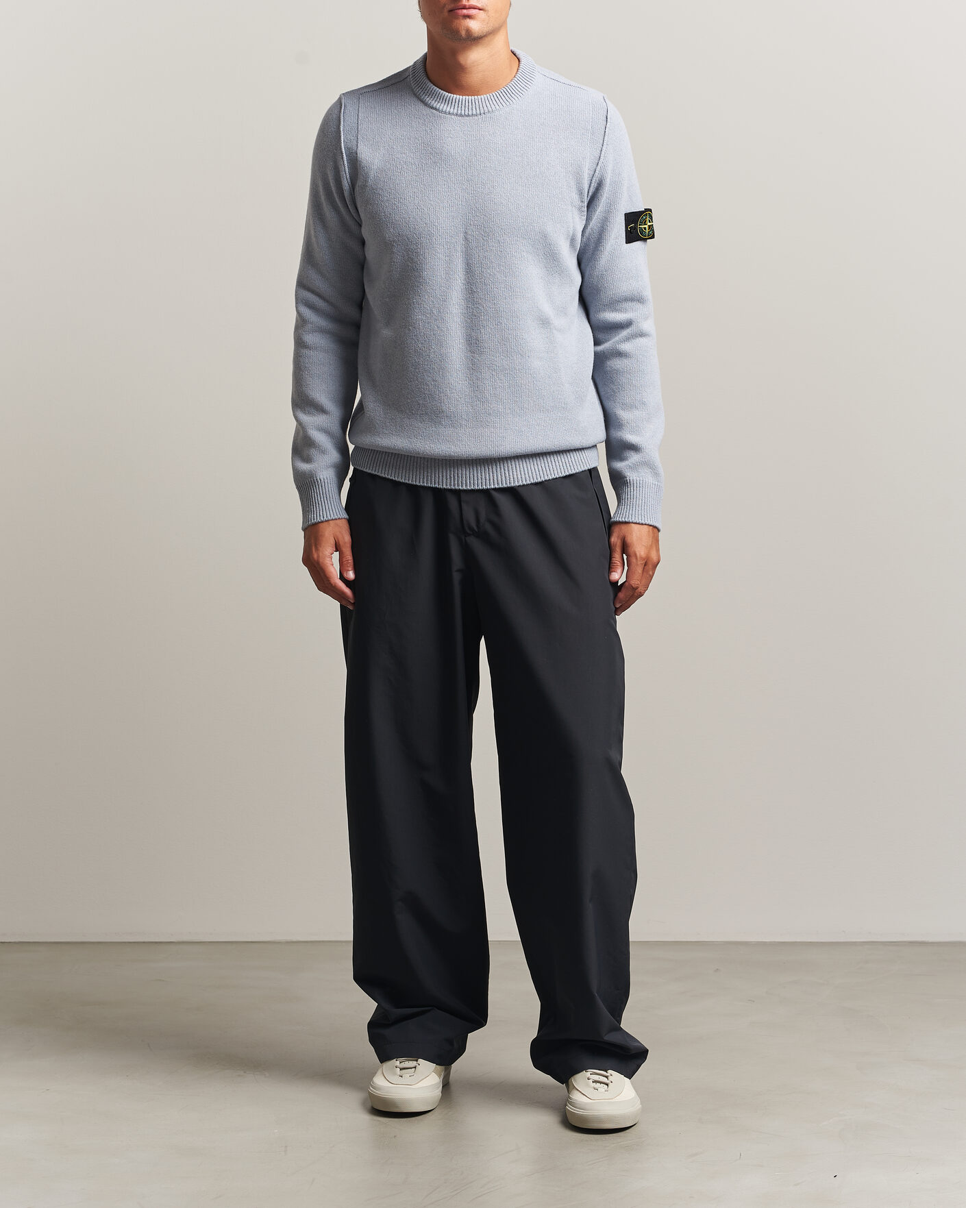 Mies | Puserot | Stone Island | Knitted Lambswool Crew Neck Ash Grey