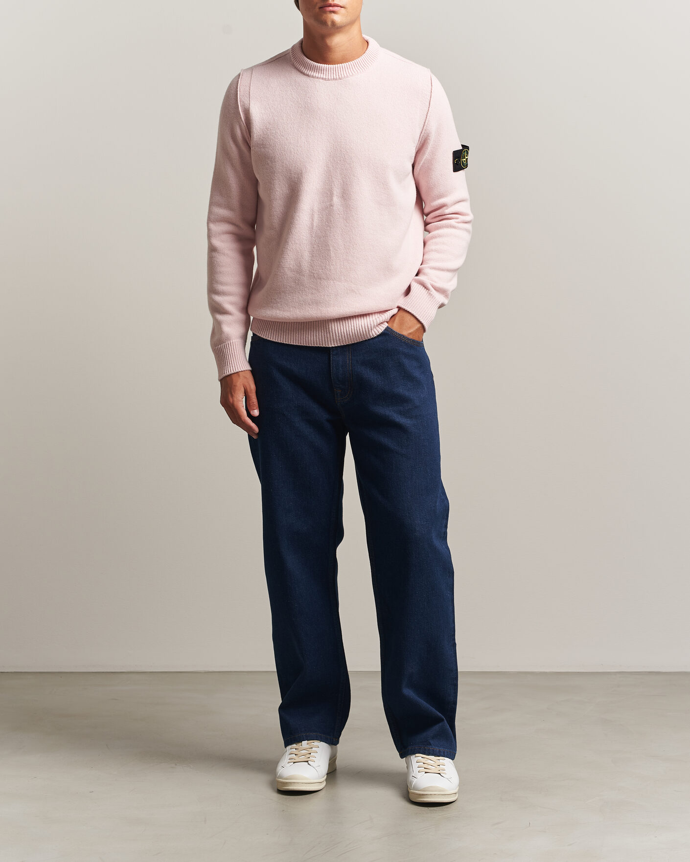 Mies | Puserot | Stone Island | Knitted Lambswool Crew Neck Antique Rose