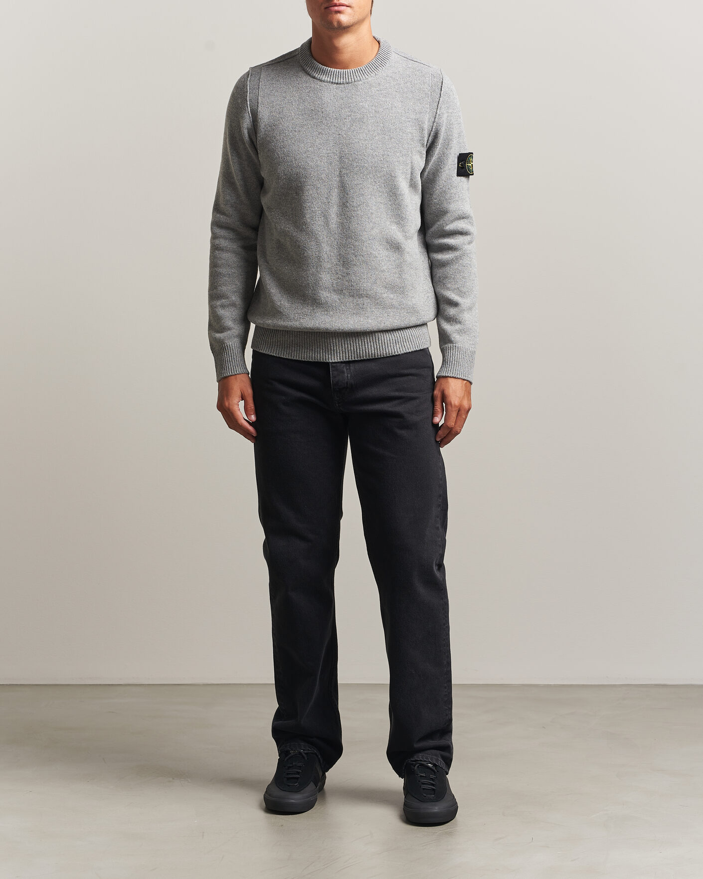 Mies | Puserot | Stone Island | Knitted Lambswool Crew Neck Grey Melange