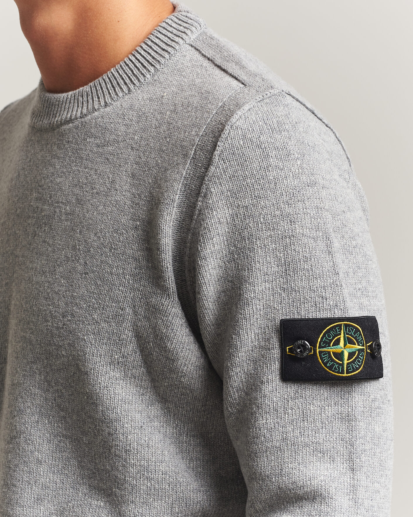 Mies | Puserot | Stone Island | Knitted Lambswool Crew Neck Grey Melange