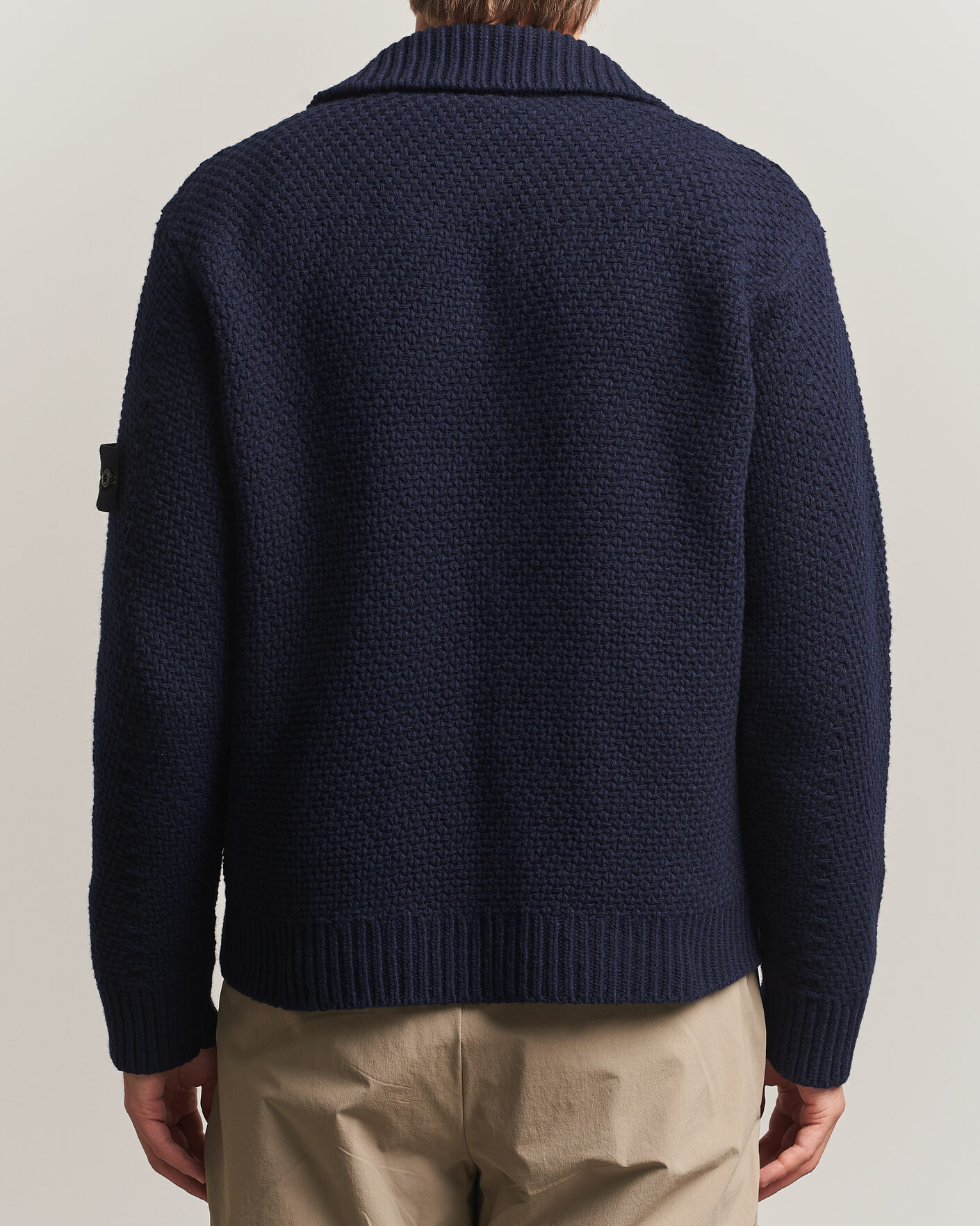 Mies | Puserot | Stone Island | Basket Stitch Lambswool Cardigan Navy Blue