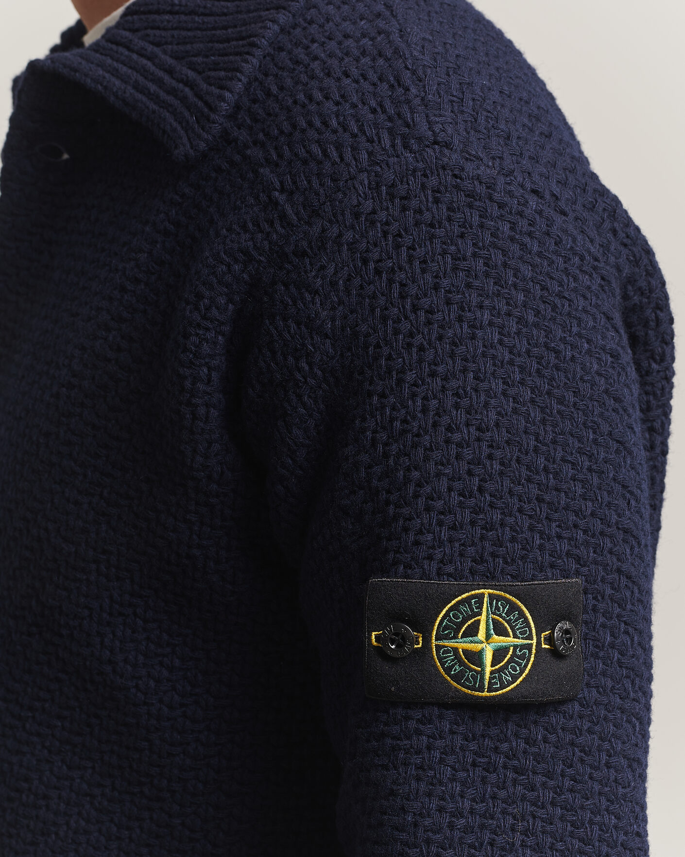 Mies | Puserot | Stone Island | Basket Stitch Lambswool Cardigan Navy Blue