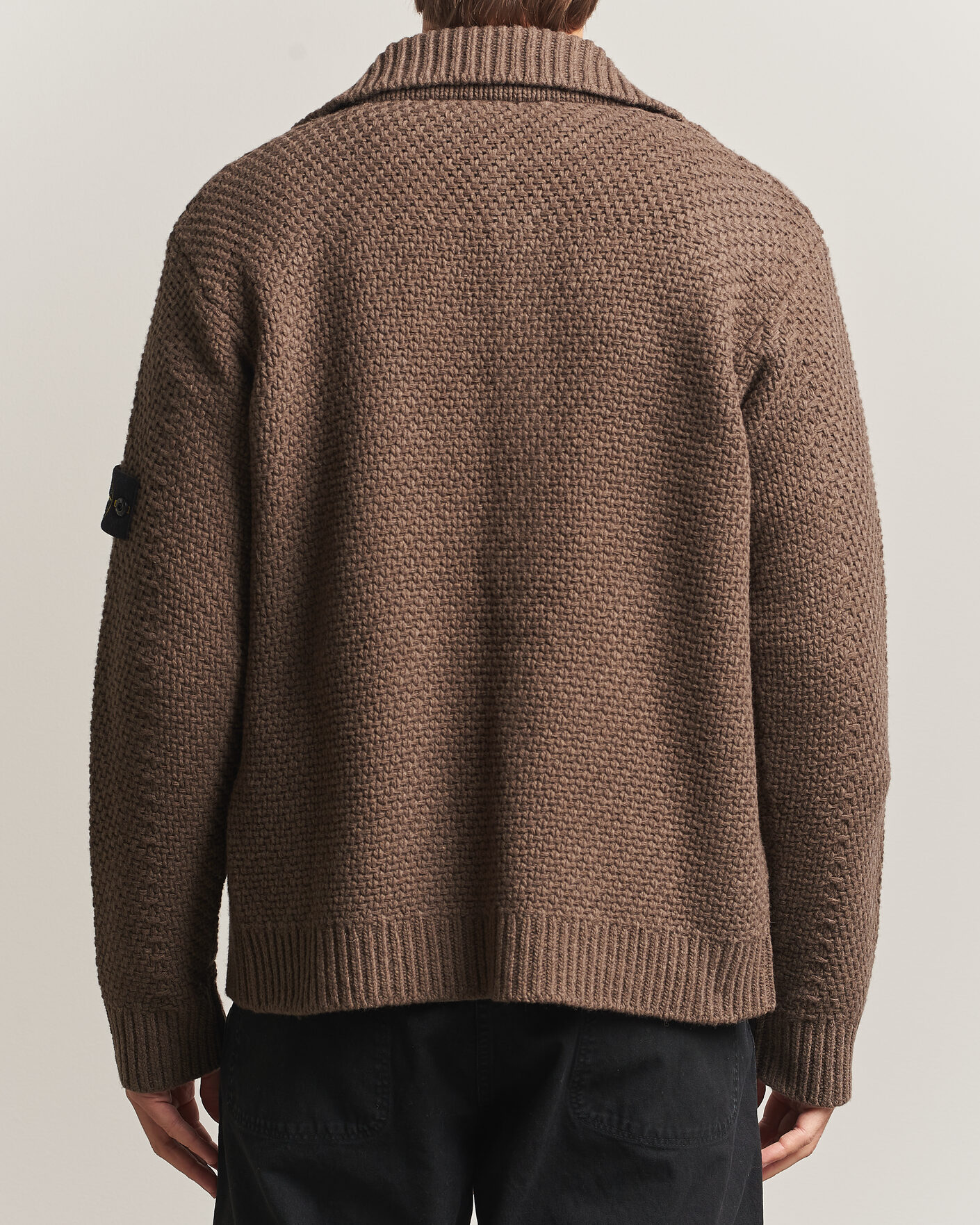 Mies | Puserot | Stone Island | Basket Stitch Lambswool Cardigan Umber Melange