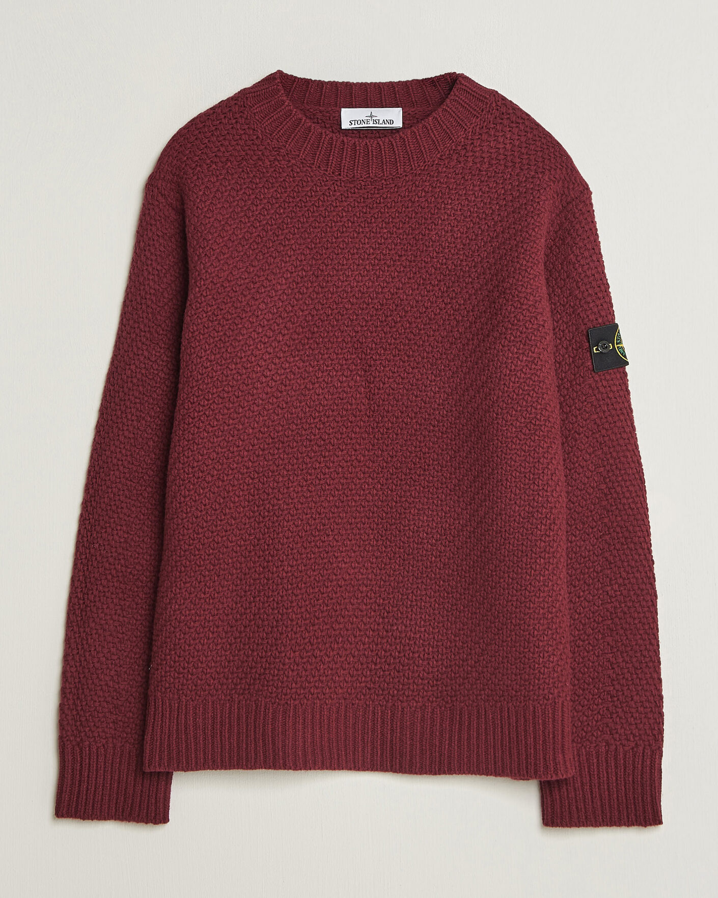 Mies | Puserot | Stone Island | Basket Stitch Lambswool Crew Neck Amaranth