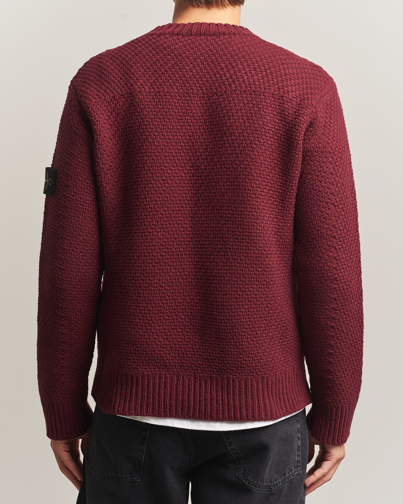 Mies | Puserot | Stone Island | Basket Stitch Lambswool Crew Neck Amaranth