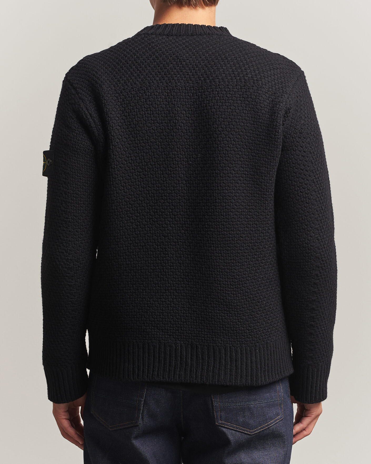 Mies | Puserot | Stone Island | Basket Stitch Lambswool Crew Neck Black