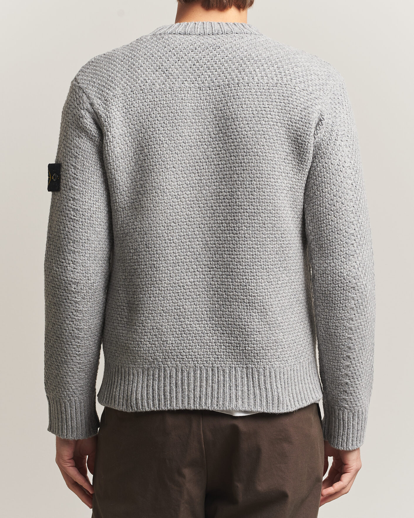 Mies | Puserot | Stone Island | Basket Stitch Lambswool Crew Neck Grey Melange