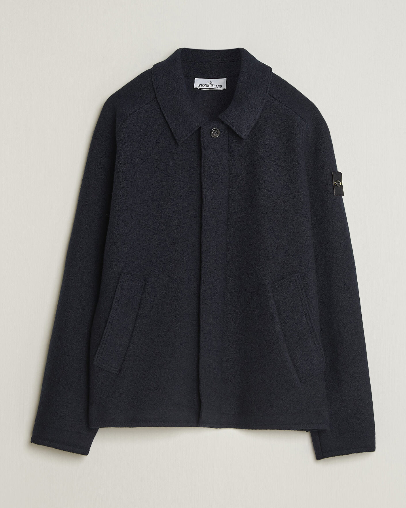 Mies | Puserot | Stone Island | Felted Wool Cardigan Navy Blue