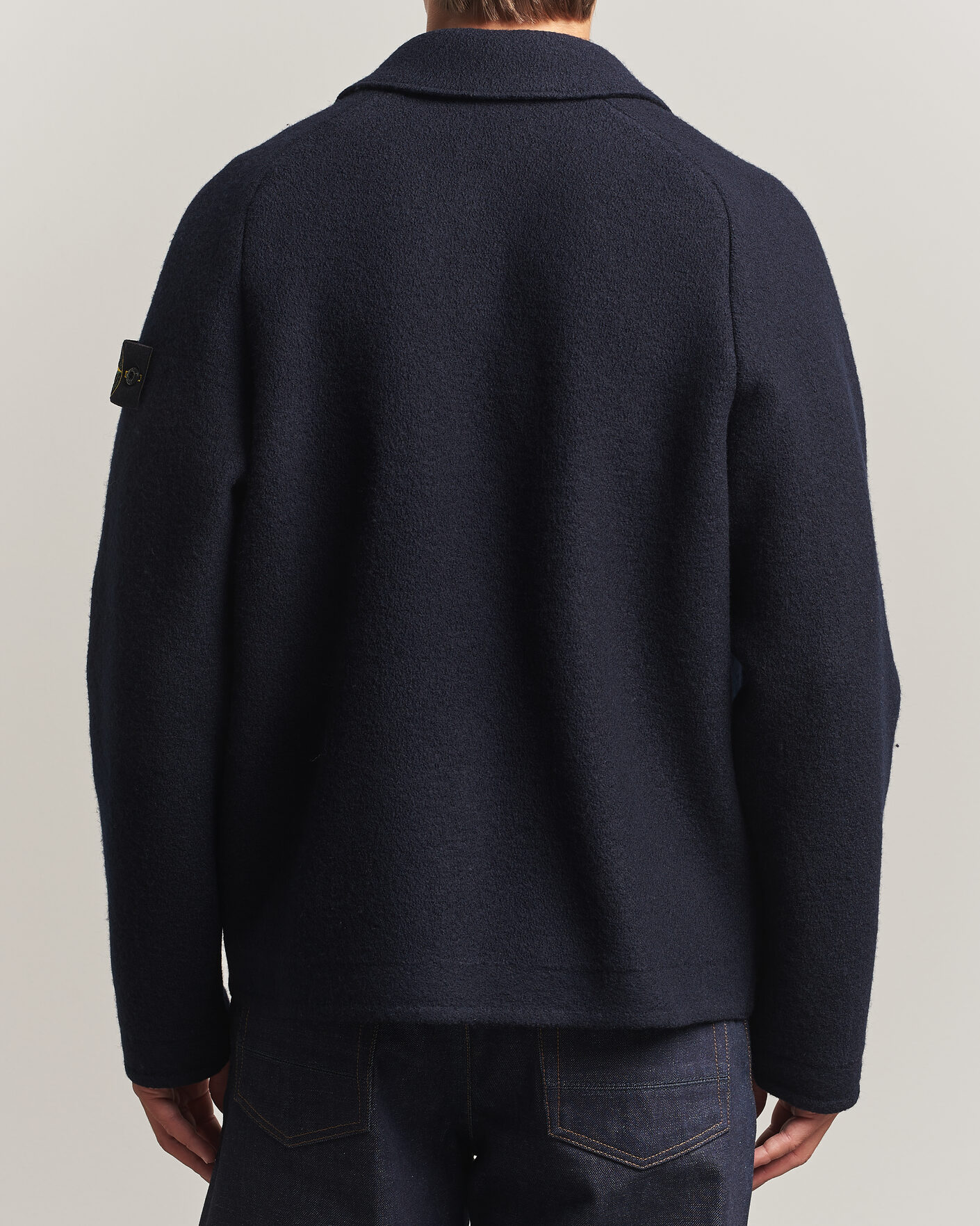 Mies | Puserot | Stone Island | Felted Wool Cardigan Navy Blue