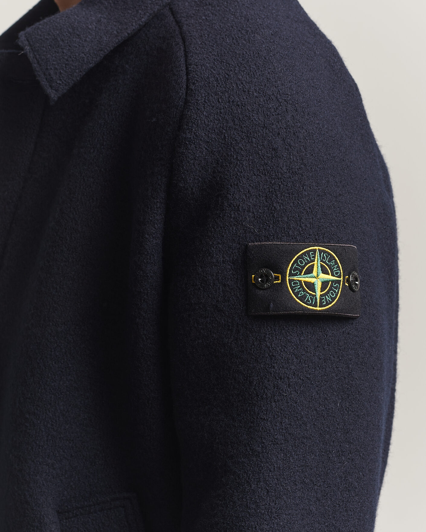 Mies | Puserot | Stone Island | Felted Wool Cardigan Navy Blue
