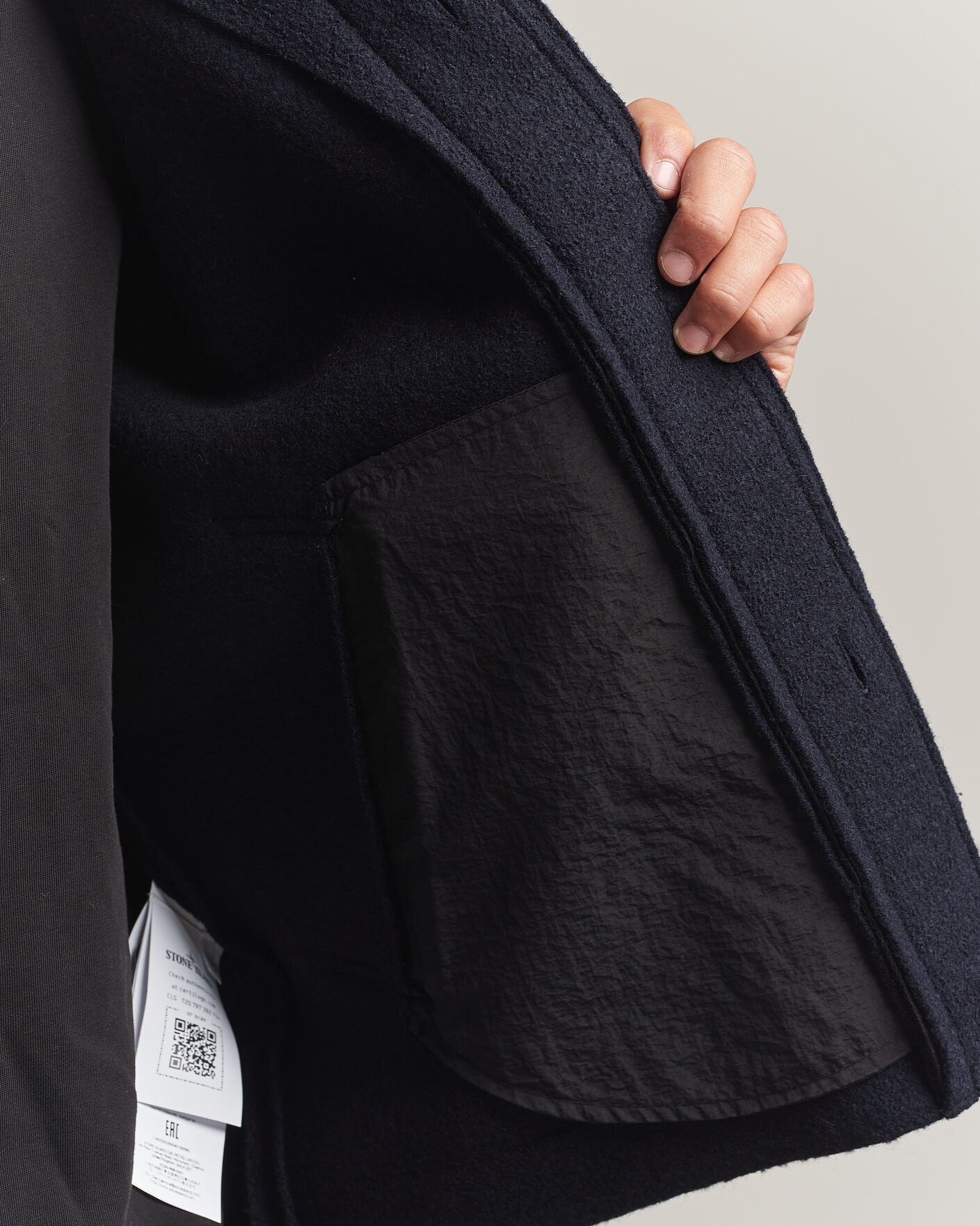 Mies | Puserot | Stone Island | Felted Wool Cardigan Navy Blue