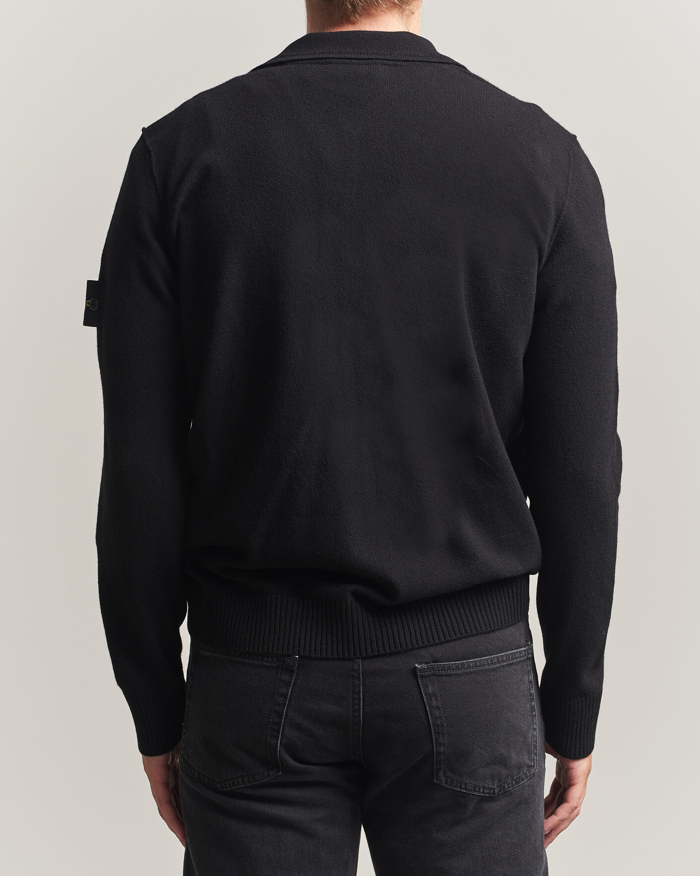 Mies | Puserot | Stone Island | Knitted Geelong Wool Polo Black