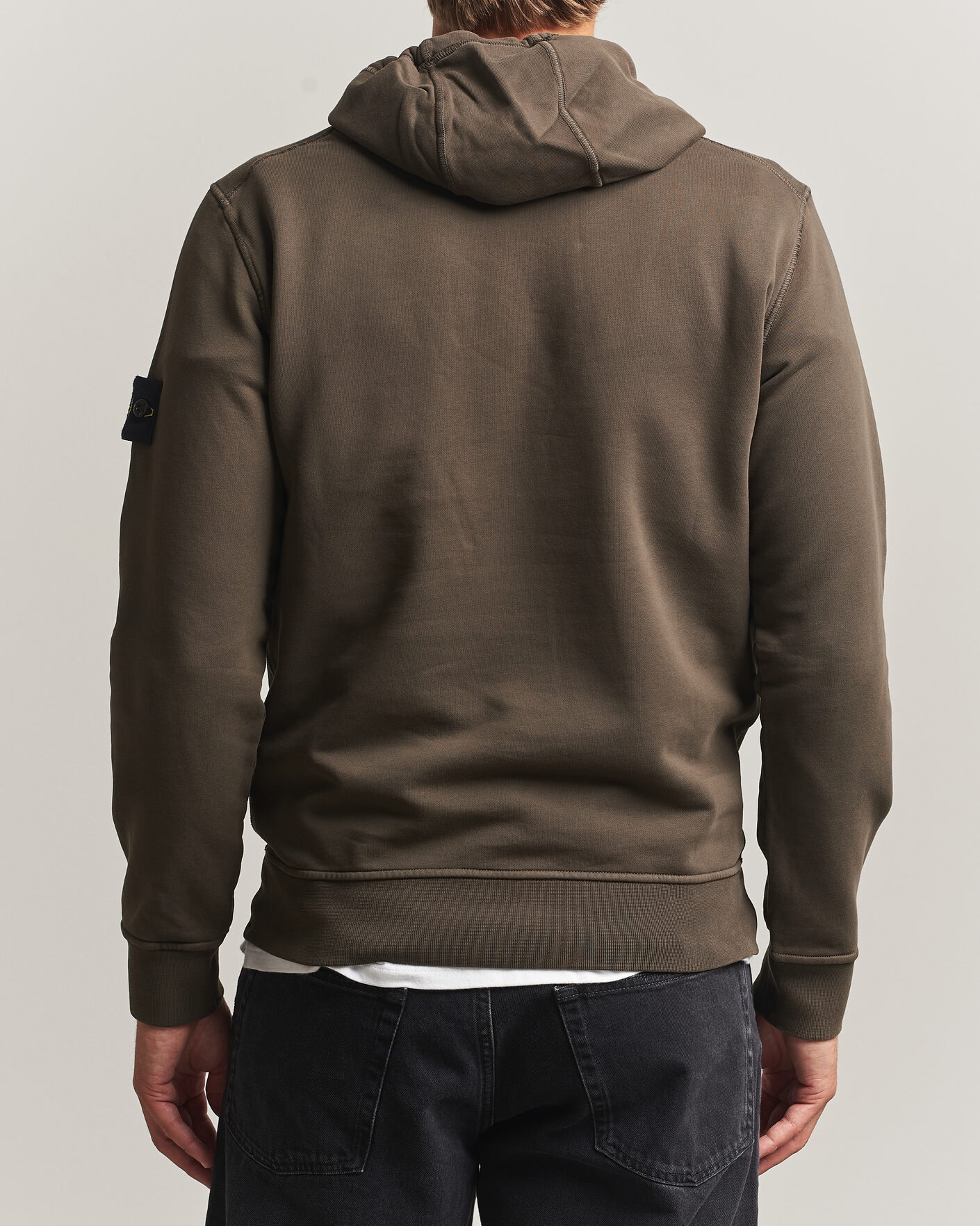Mies | Puserot | Stone Island | Garment Dyed Fleece Hood Coal Grey