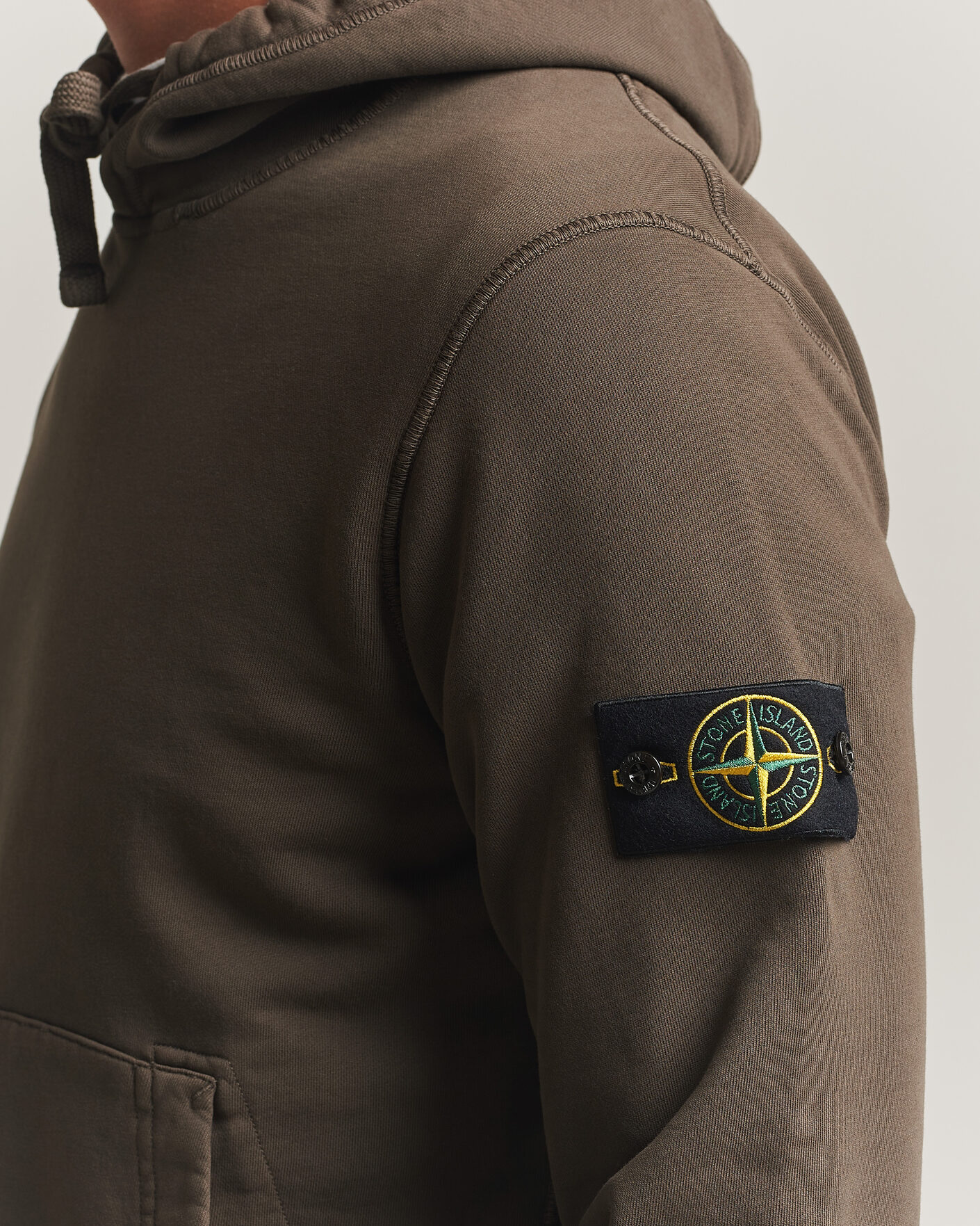 Mies | Puserot | Stone Island | Garment Dyed Fleece Hood Coal Grey