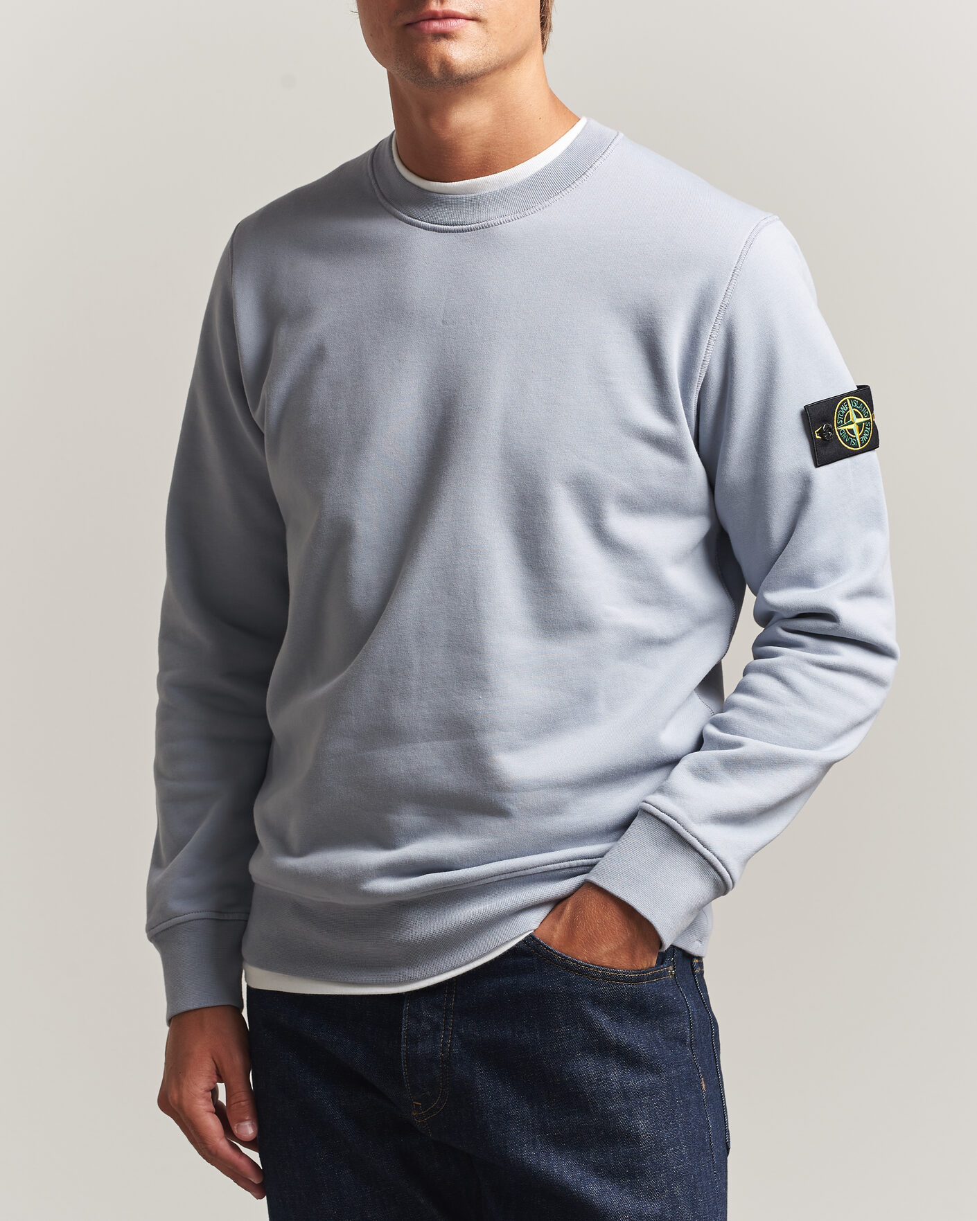 Mies | Puserot | Stone Island | Garment Dyed Fleece Sweatshirt Ash Grey