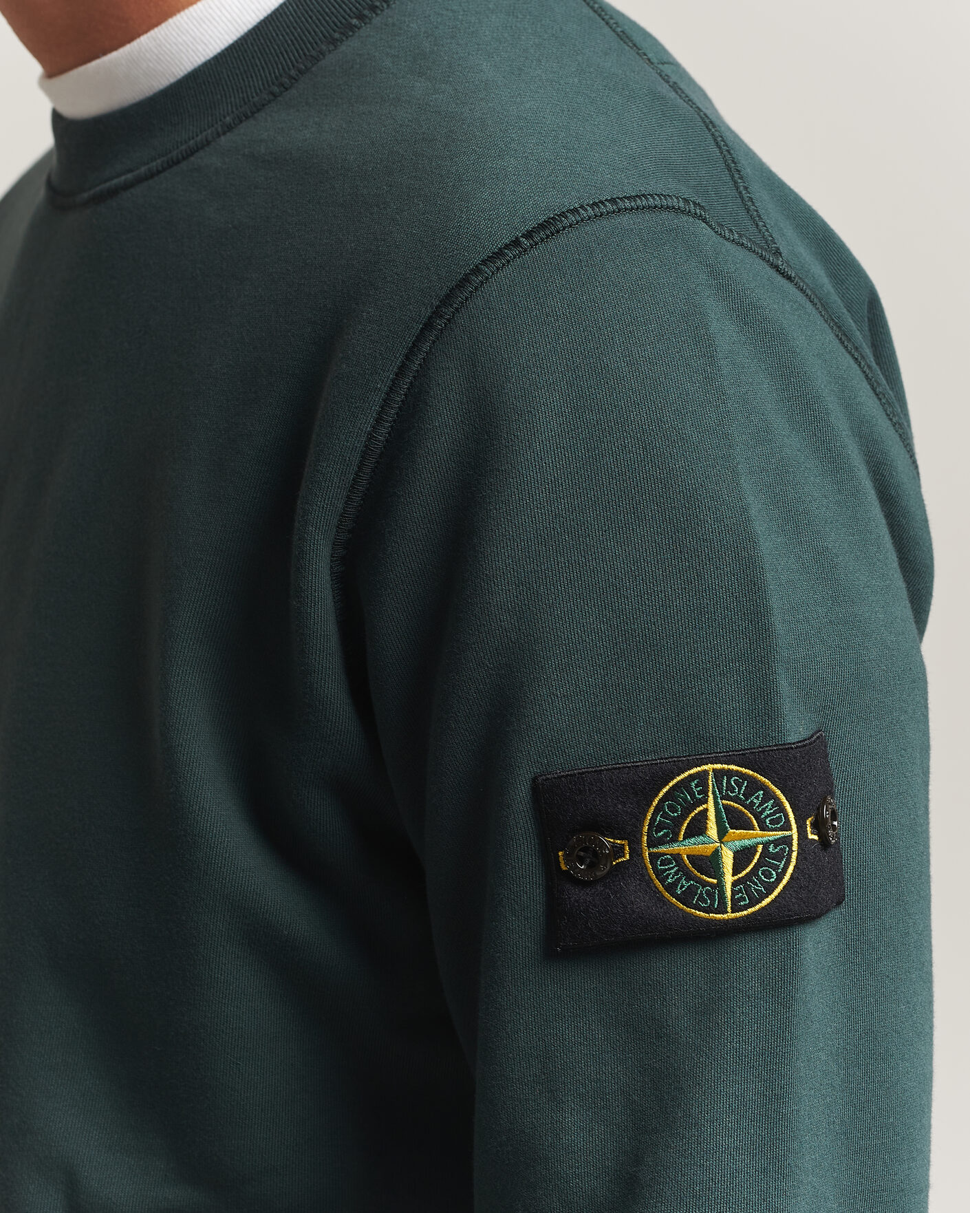 Mies | Puserot | Stone Island | Garment Dyed Fleece Sweatshirt Dark Green