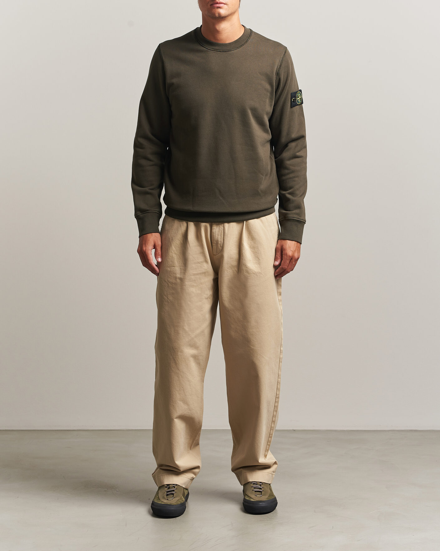 Mies | Puserot | Stone Island | Garment Dyed Fleece Sweatshirt Coal Grey