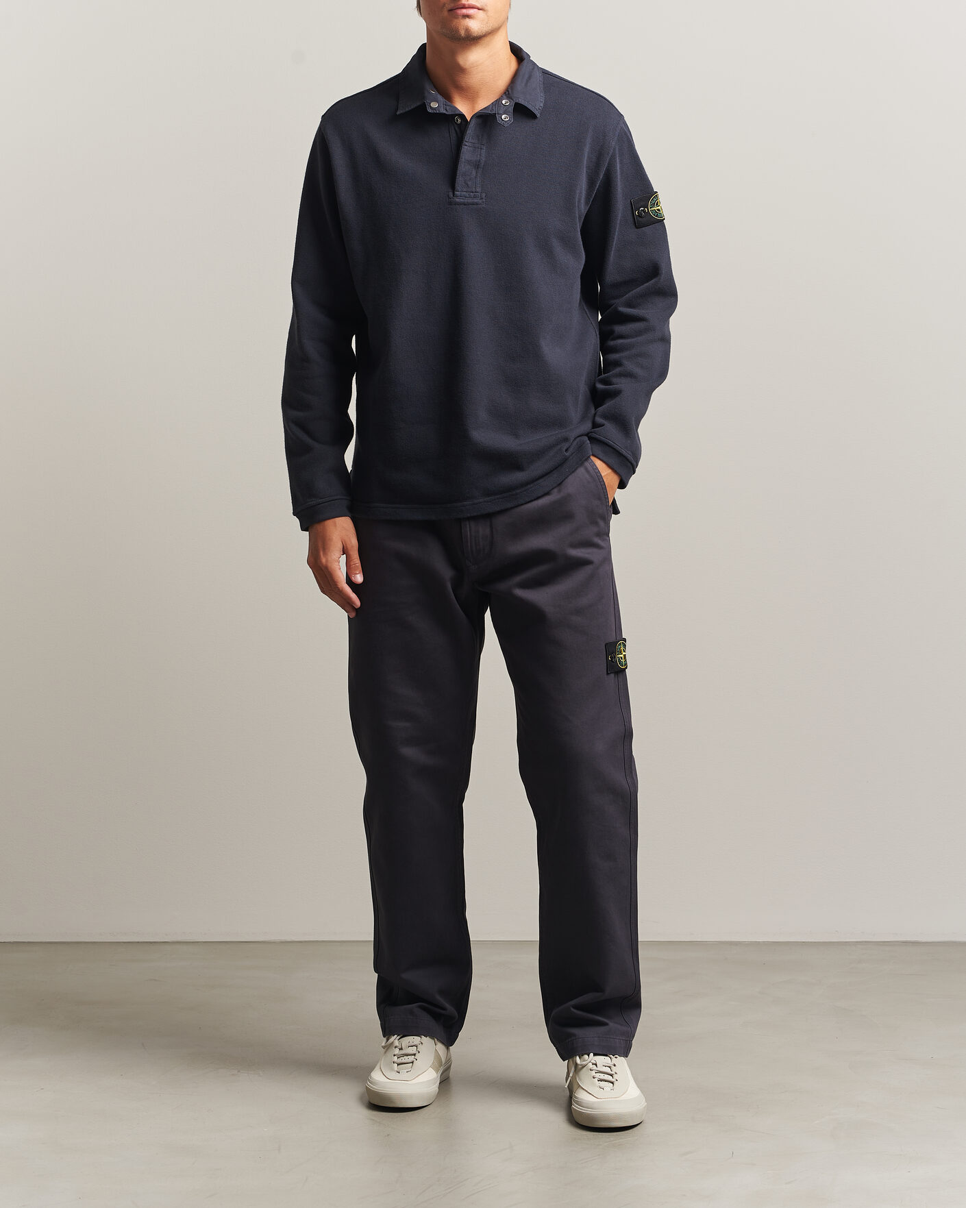Mies | Puserot | Stone Island | Heavy Cotton Jersey Polo Blue Navy