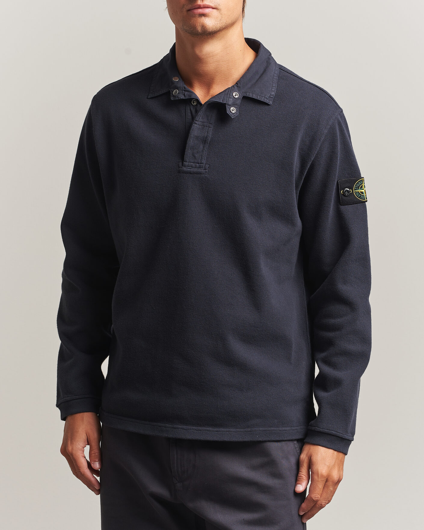 Mies | Puserot | Stone Island | Heavy Cotton Jersey Polo Blue Navy
