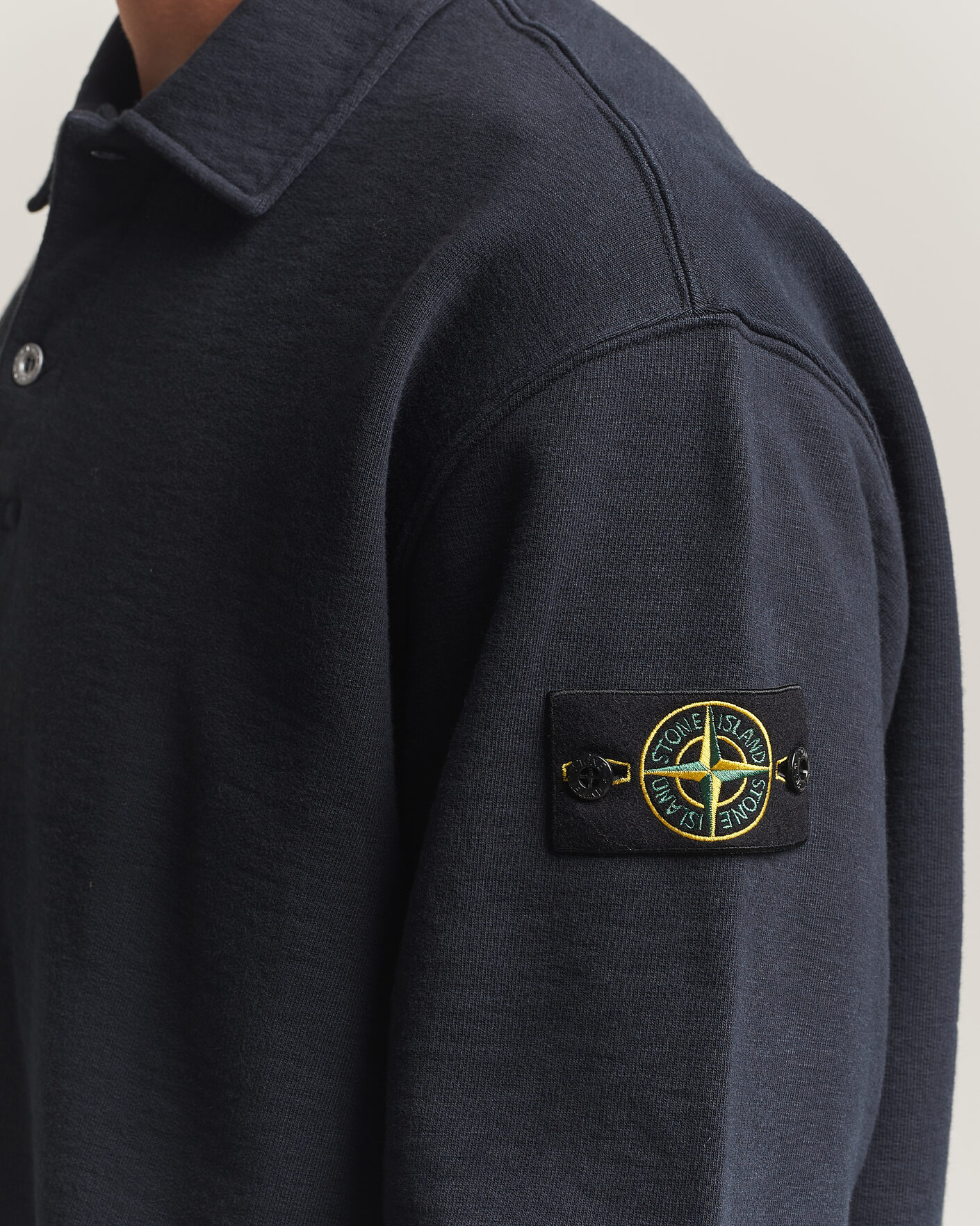 Mies | Puserot | Stone Island | Tubular Cotton Fleece Polo Navy Blue